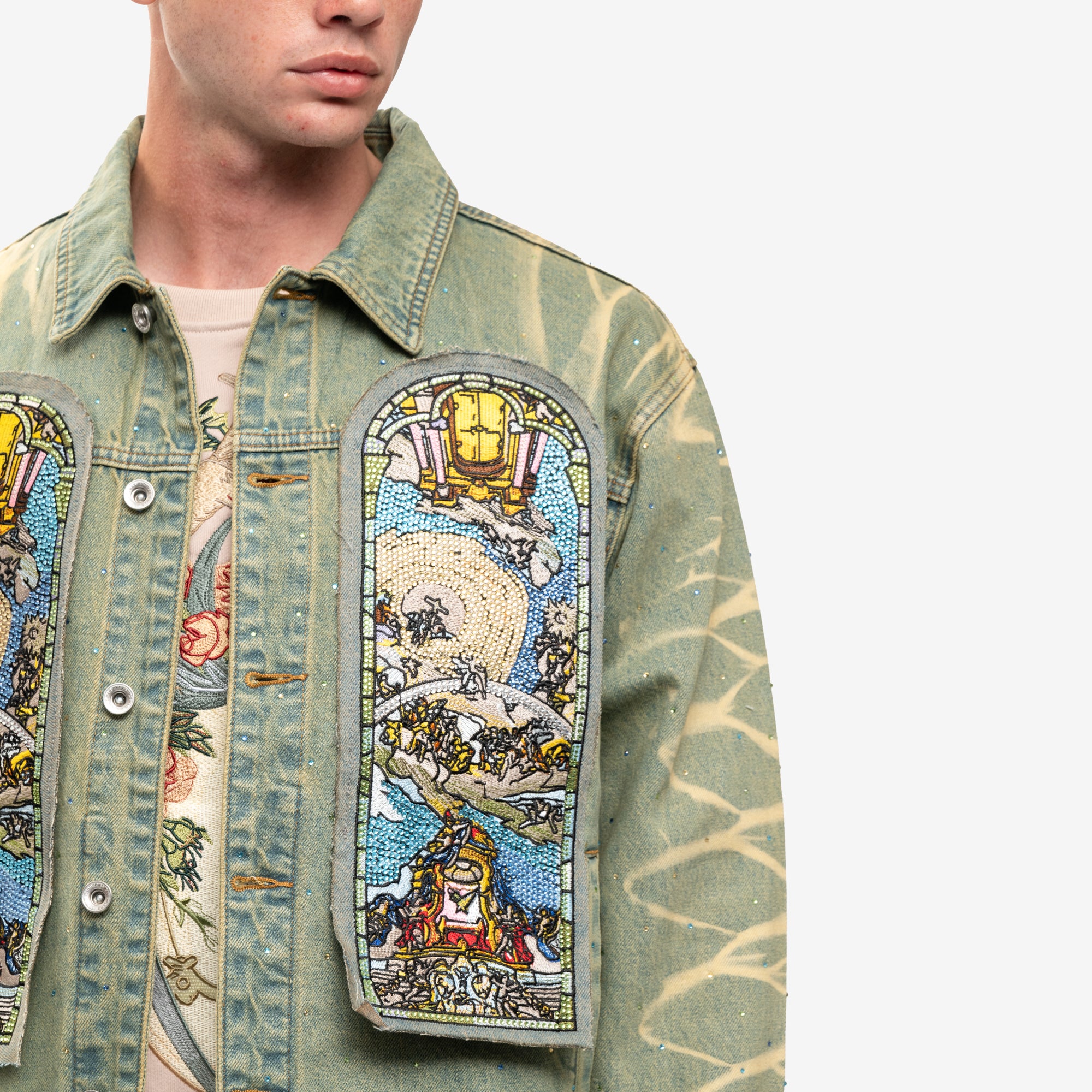 Who Decides War Unfurled Denim Jacket Blue - 5