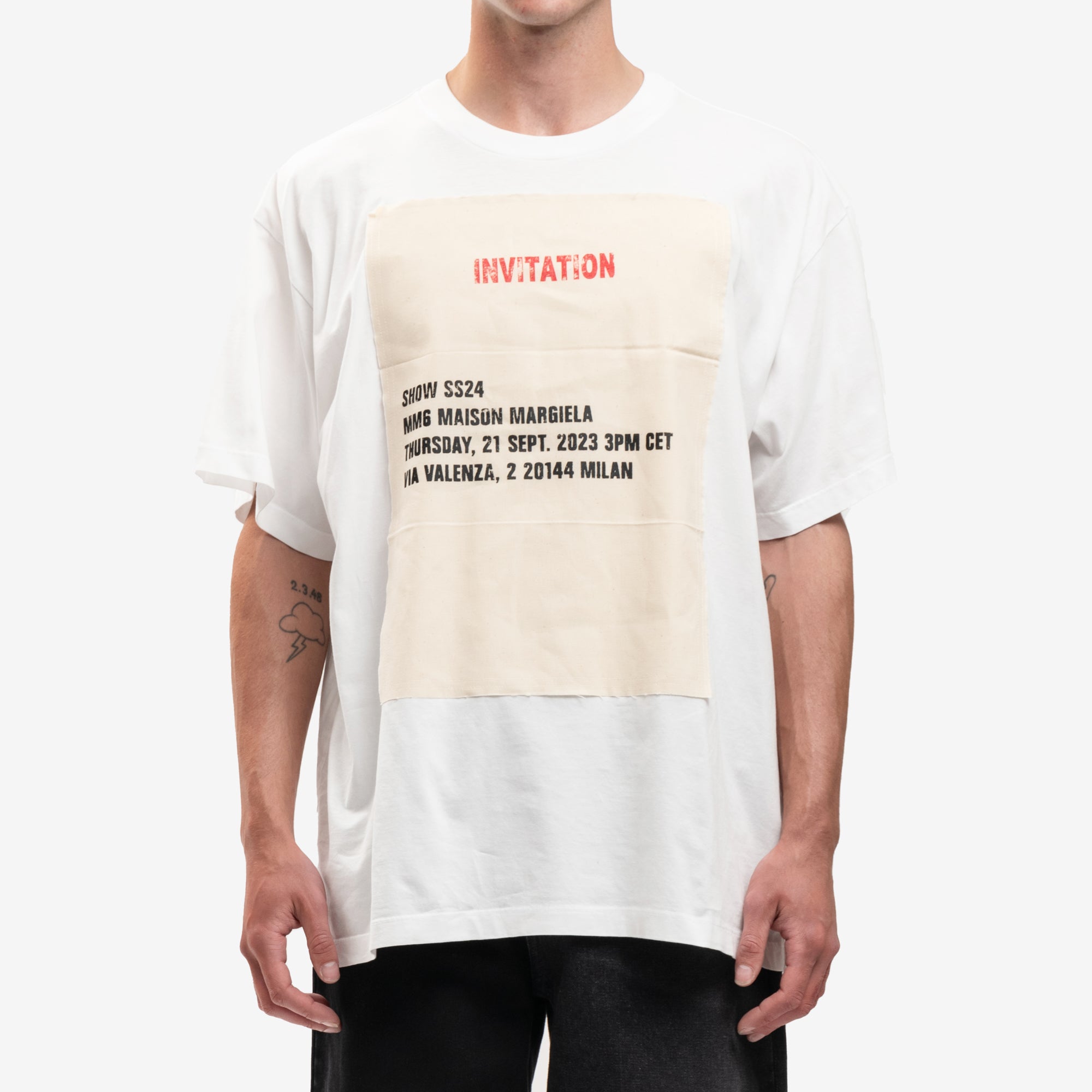 MM6 Invitation T-Shirt Off White - 1