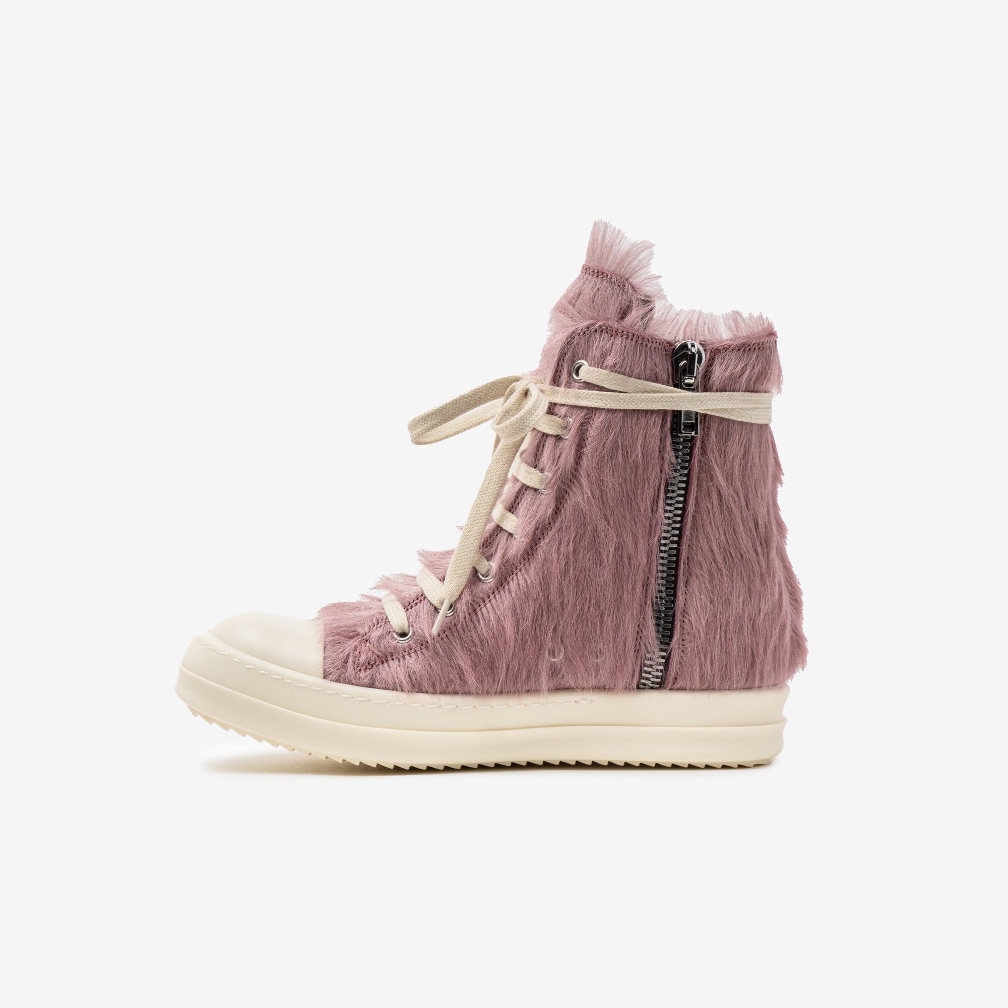 Rick Owens Womens Fur High - Top Sneakers Pink - 4
