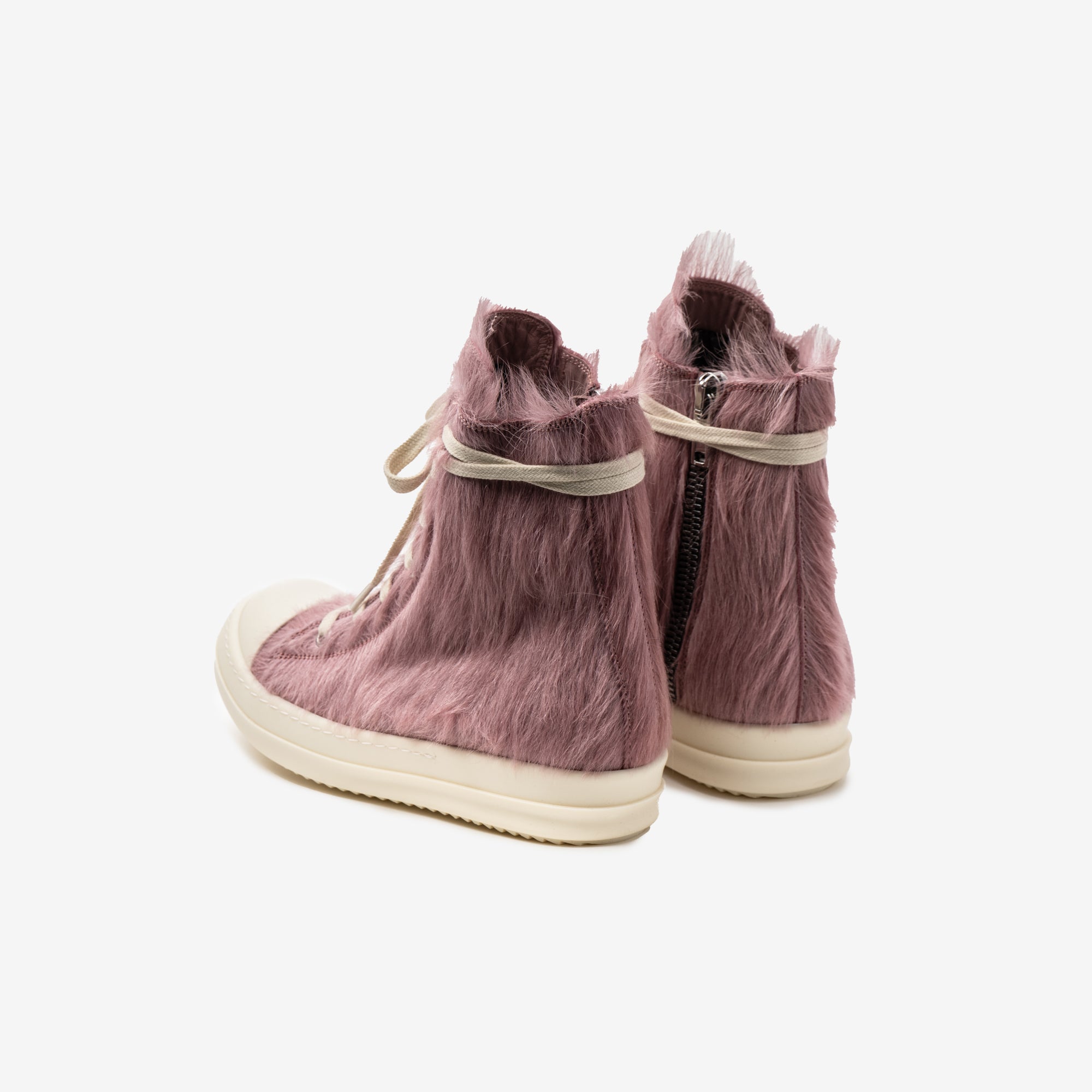 Rick Owens Womens Fur High - Top Sneakers Pink - 2