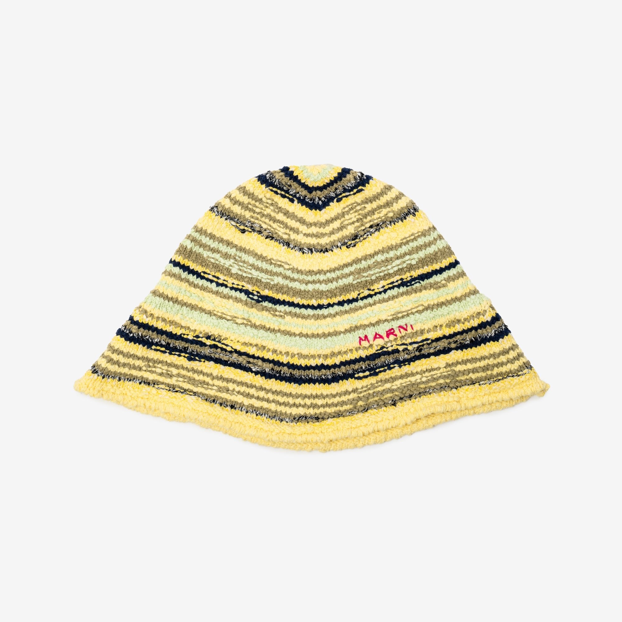 MARNI Striped Beanie India Yellow - 1
