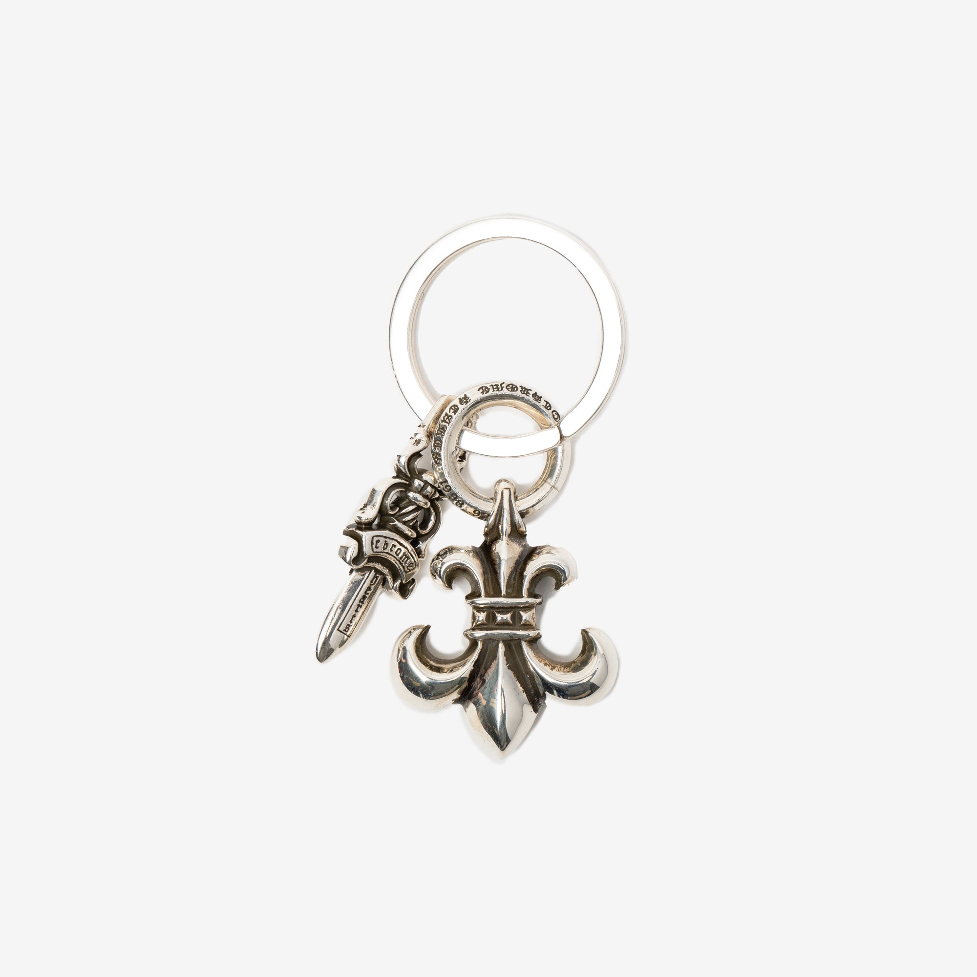 Chrome Hearts BS Fleur 5 Dagger Key Ring Silver - 1