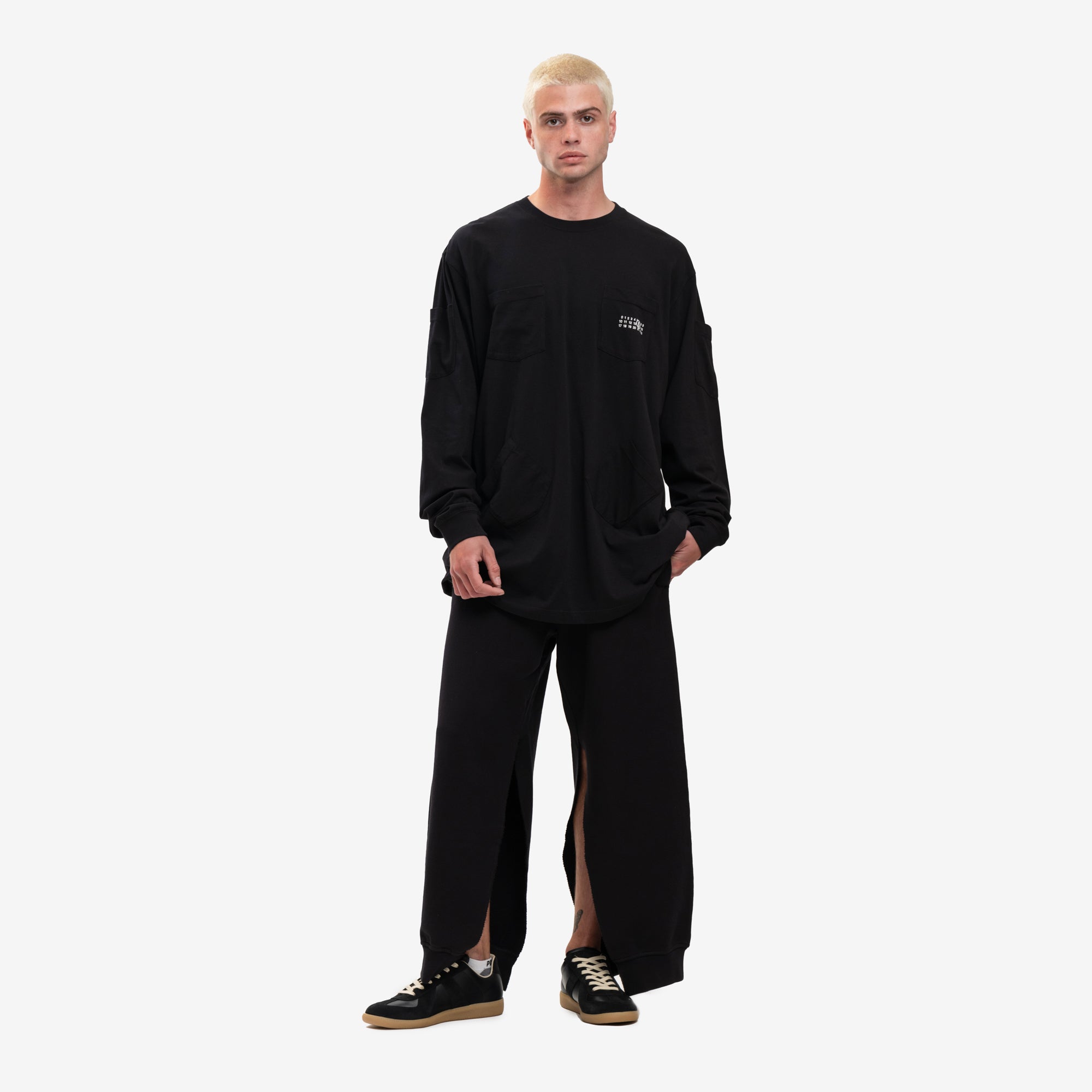 MM6 Long Sleeve Pocket T-Shirt Black - 2