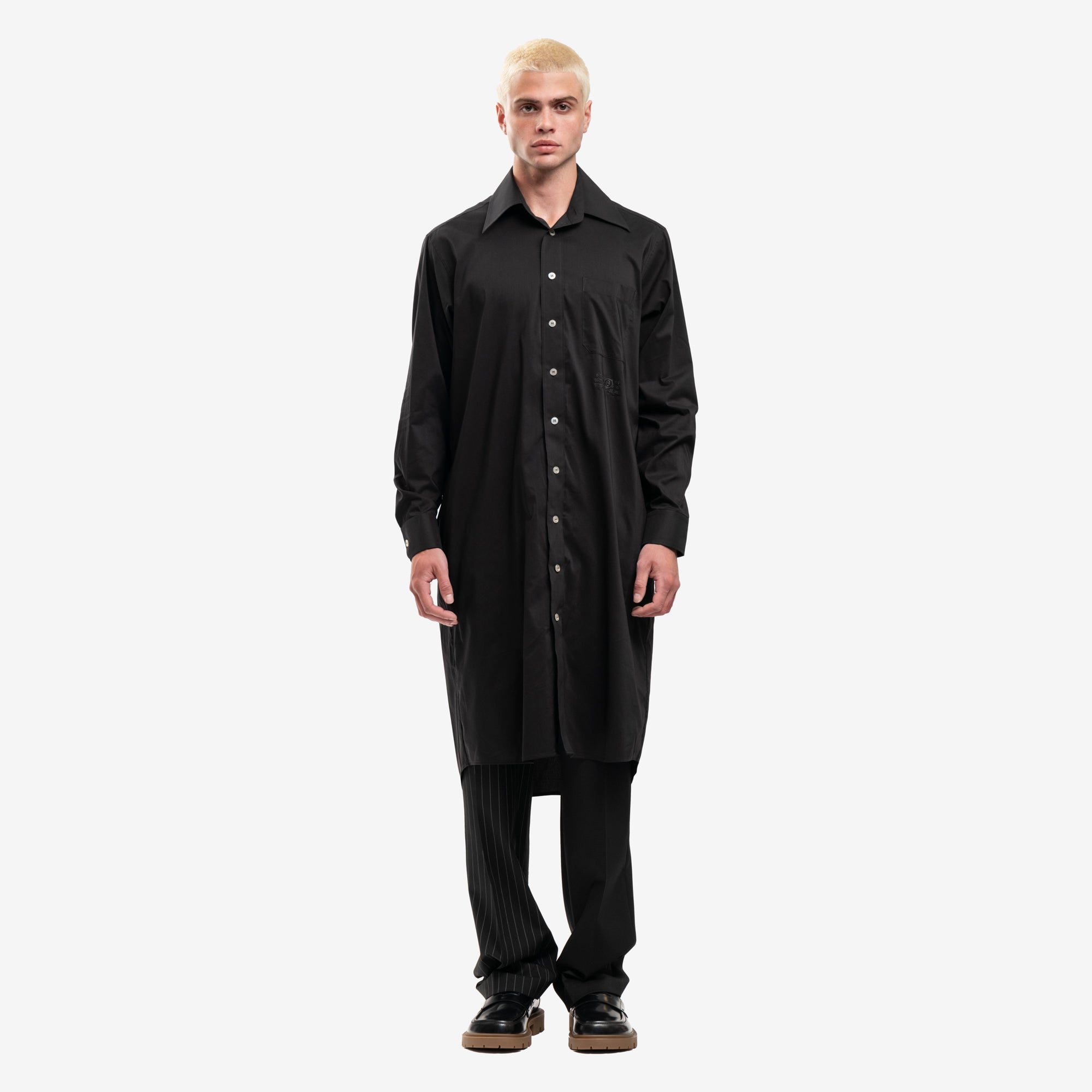 MM6 Hand Print Long Shirt Black - 1