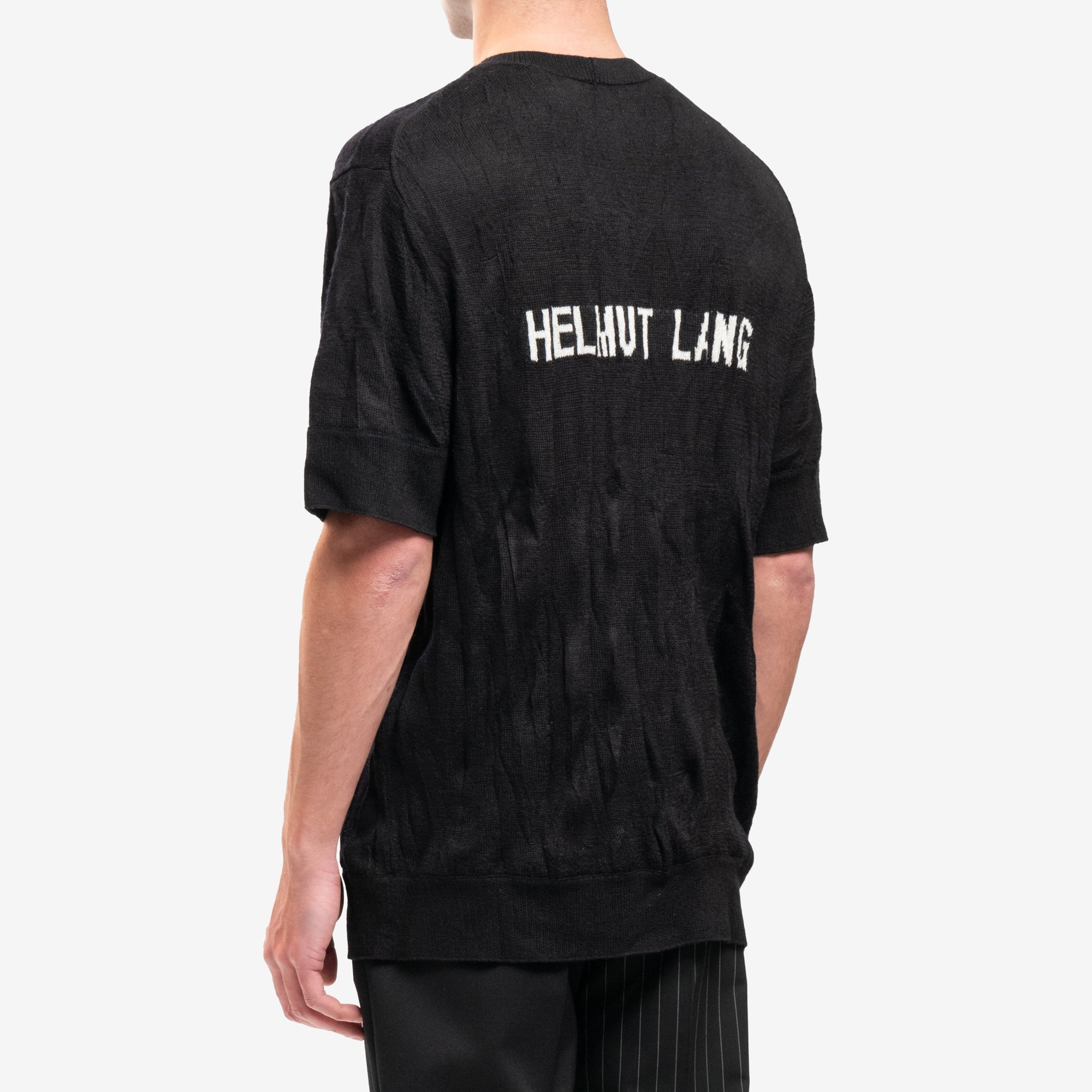 Helmut Lang Crush Knit T-Shirt Black - 4