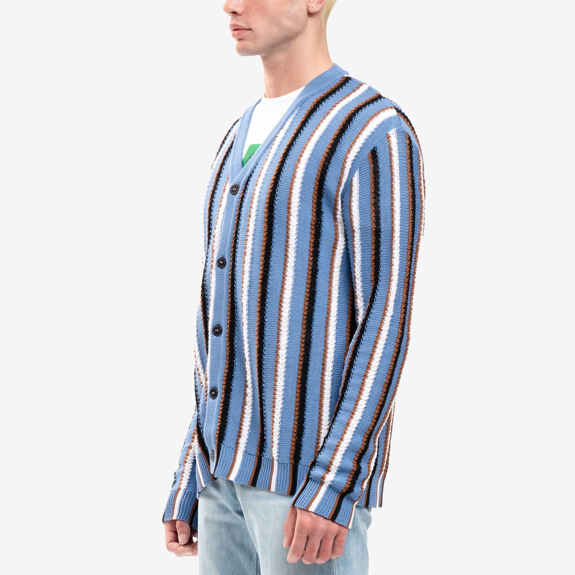 MARNI Cable Stripe Cardigan Opal - 3