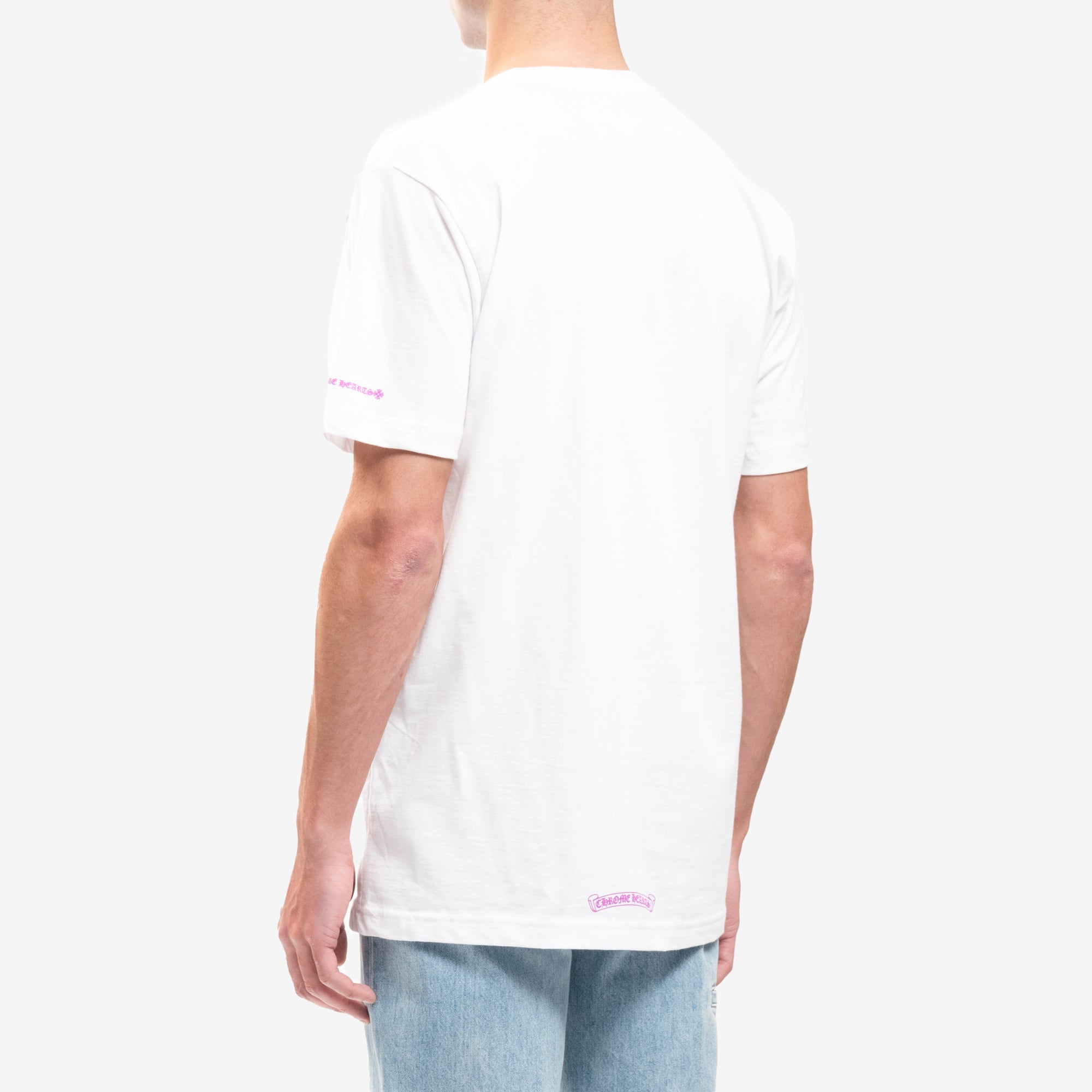 Chrome Hearts Purple Collar Script T-Shirt White - 4
