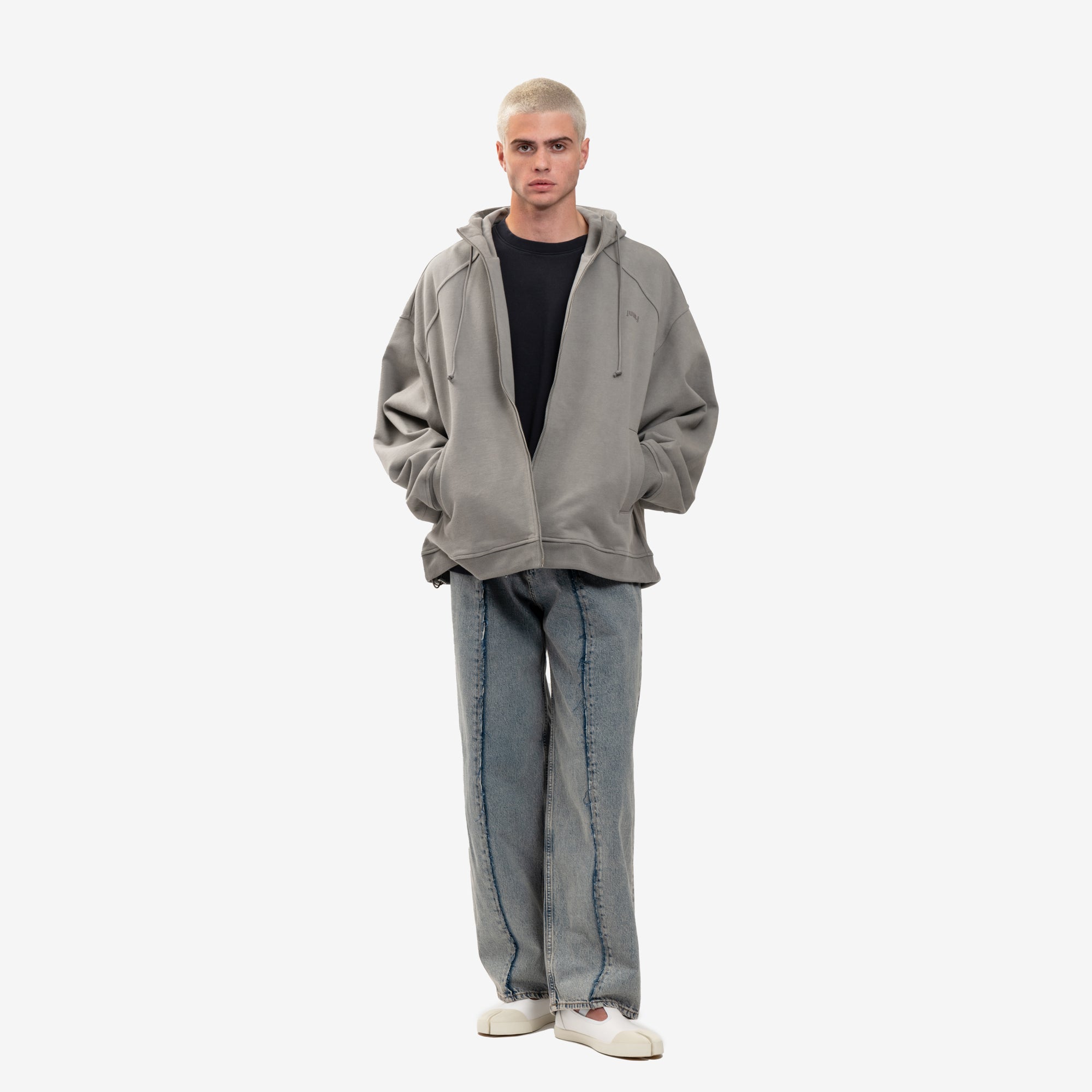 Juun.J Dyed Zip Hoody Beige - 2