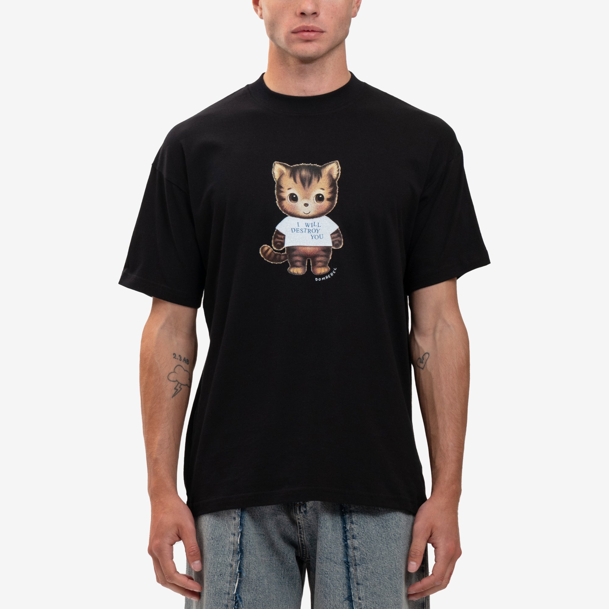 Dom Rebel Destroy T-Shirt Black - 1