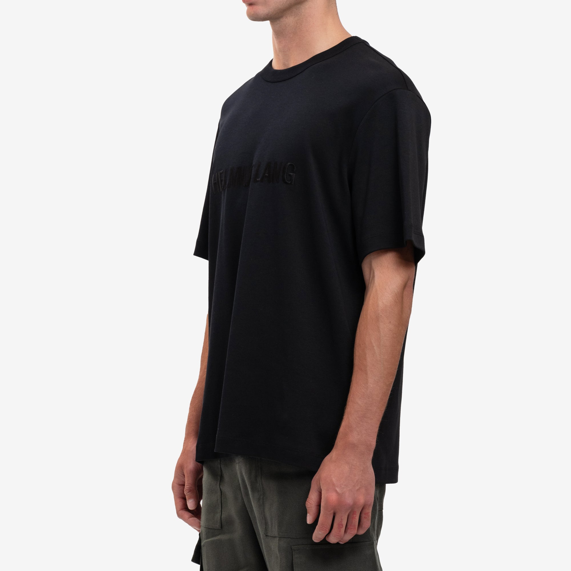 Helmut Lang Tonal Logo Heavy Cotton Tee Black - 3