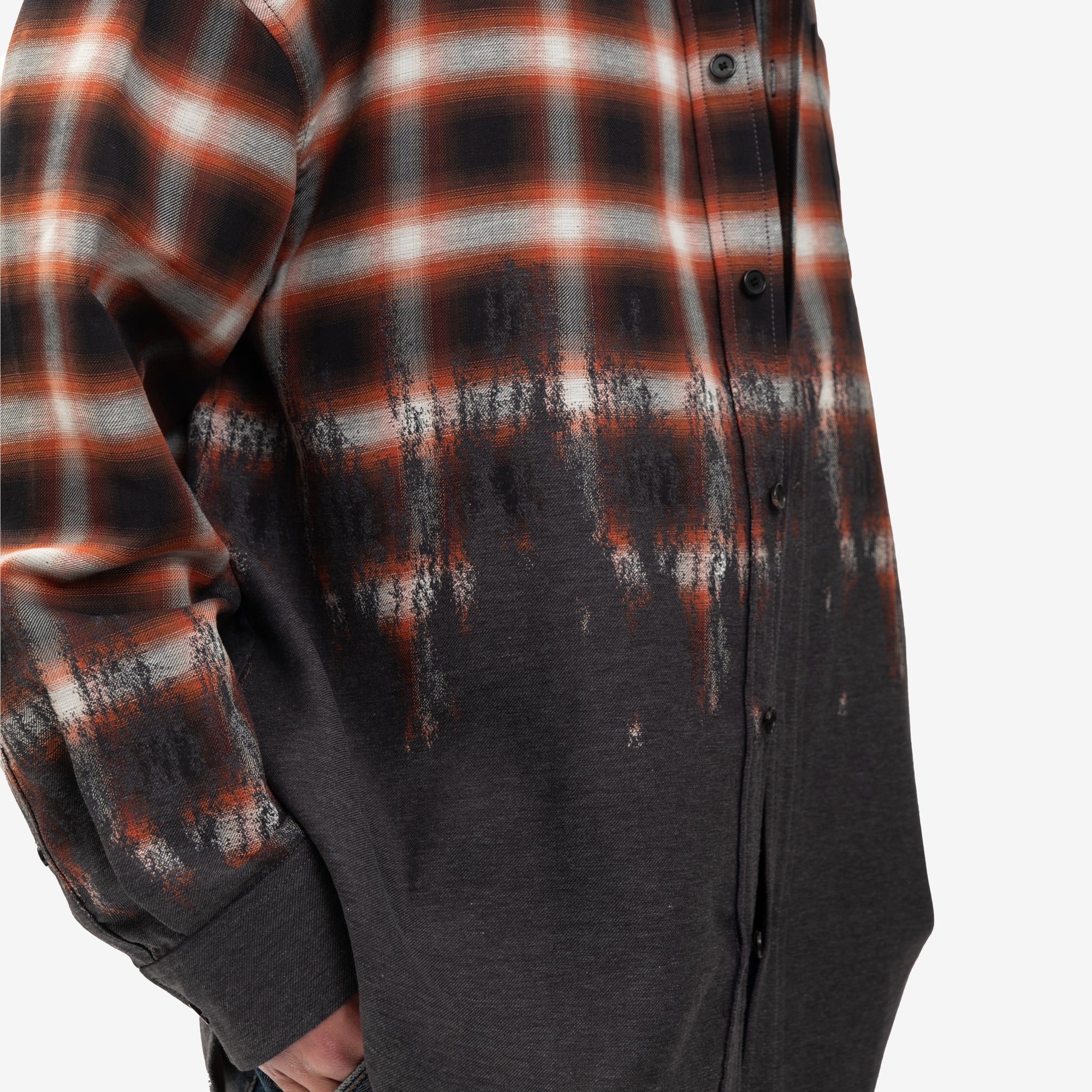 Juun.J Loose Fit Border Check Shirt Brown - 5