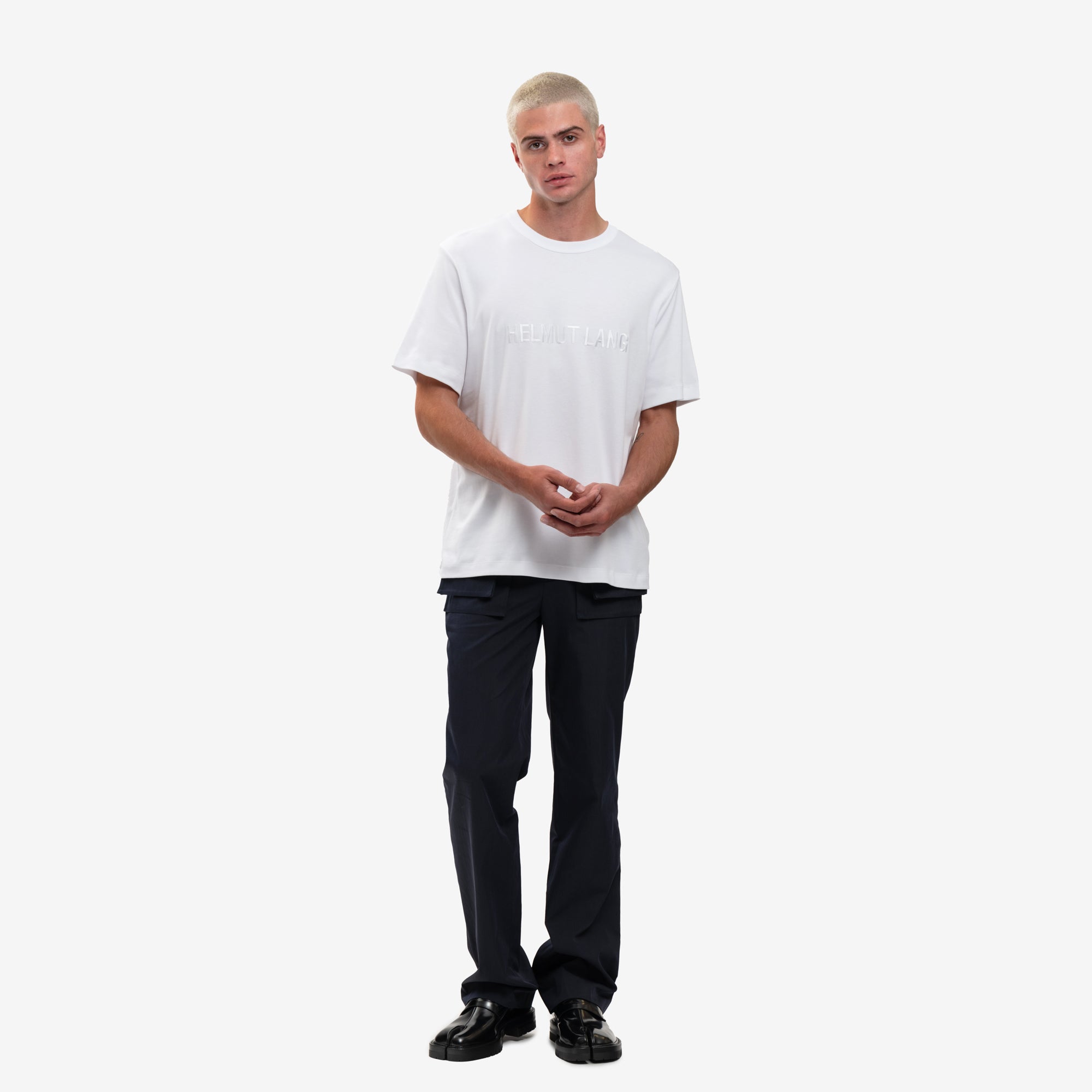 Helmut Lang Tonal Logo Heavy Cotton Tee White - 2