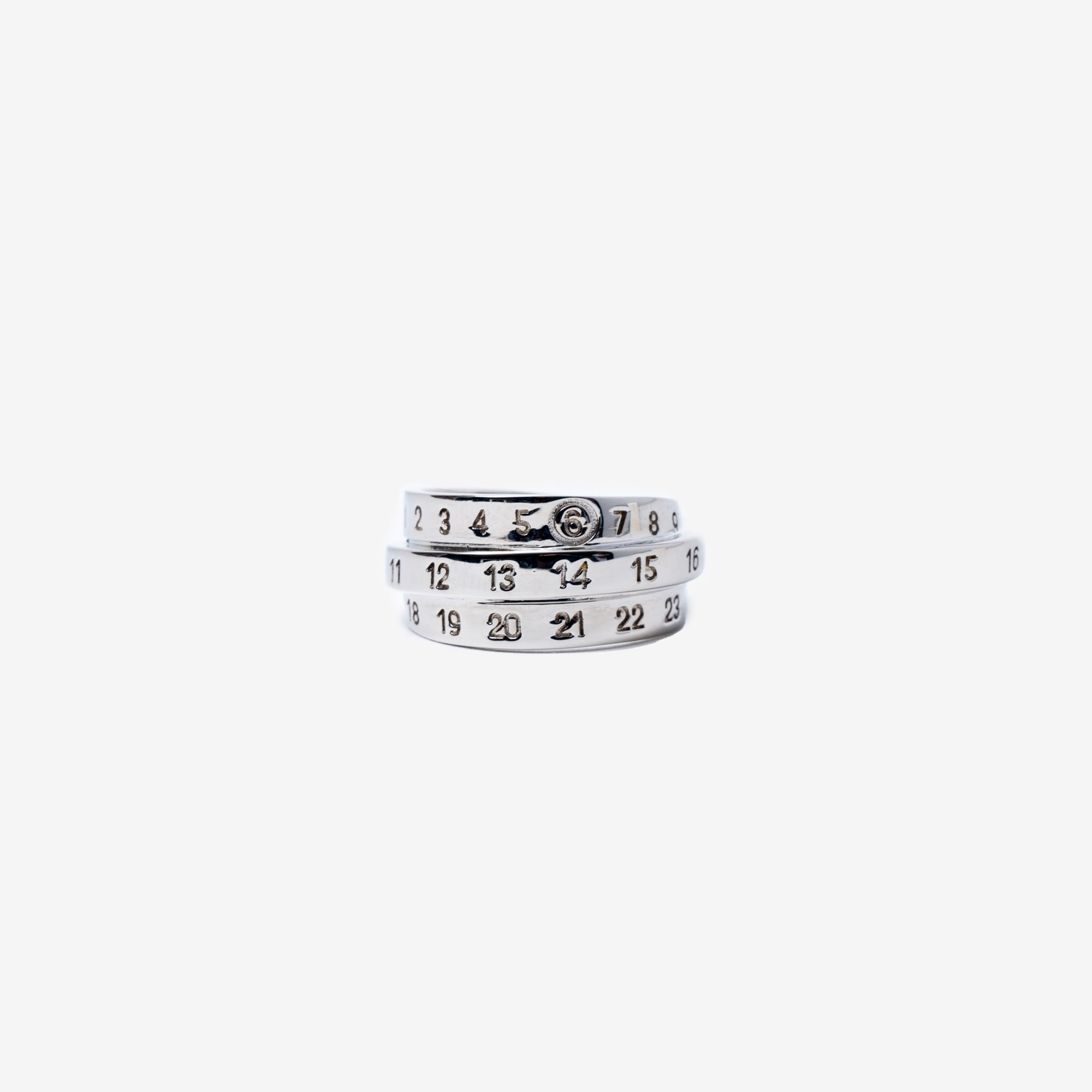MM6 Triple Band Logo Ring Silver - 1