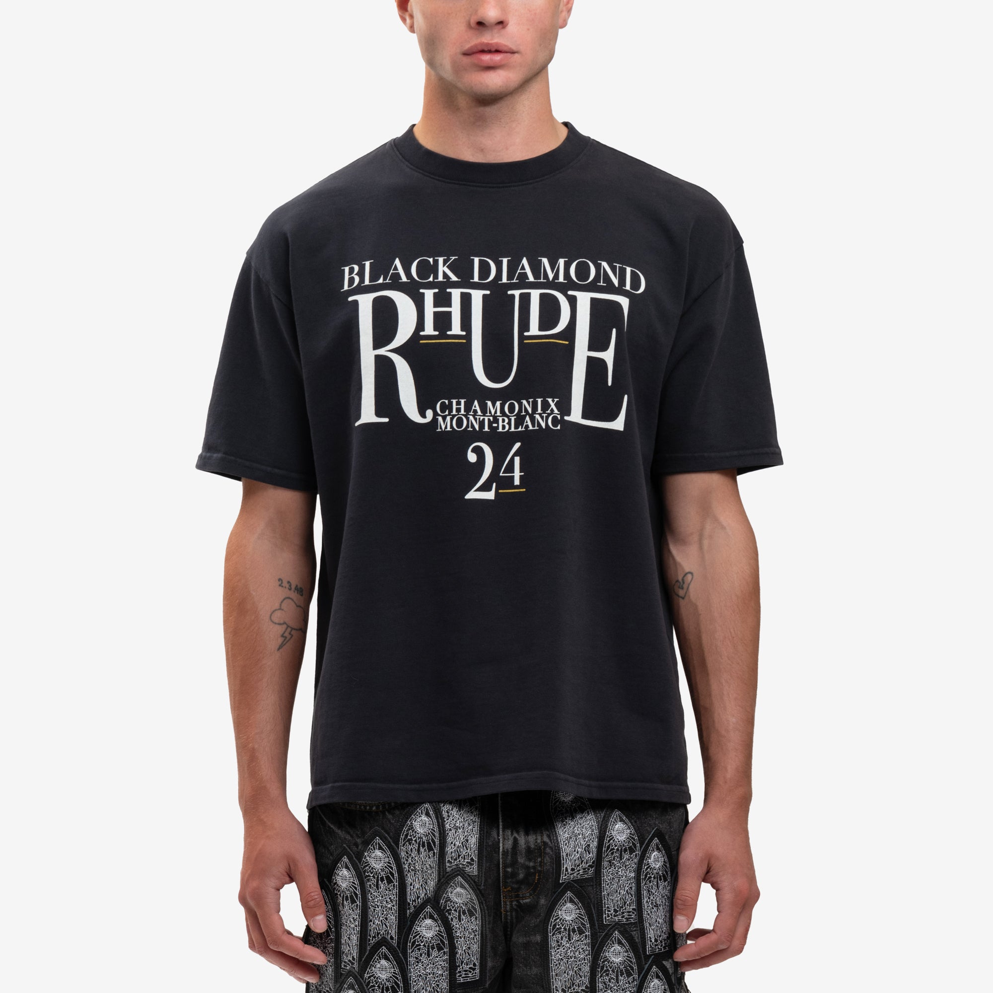 Rhude Black Diamond Vintage T-Shirt Vintage Black - 1