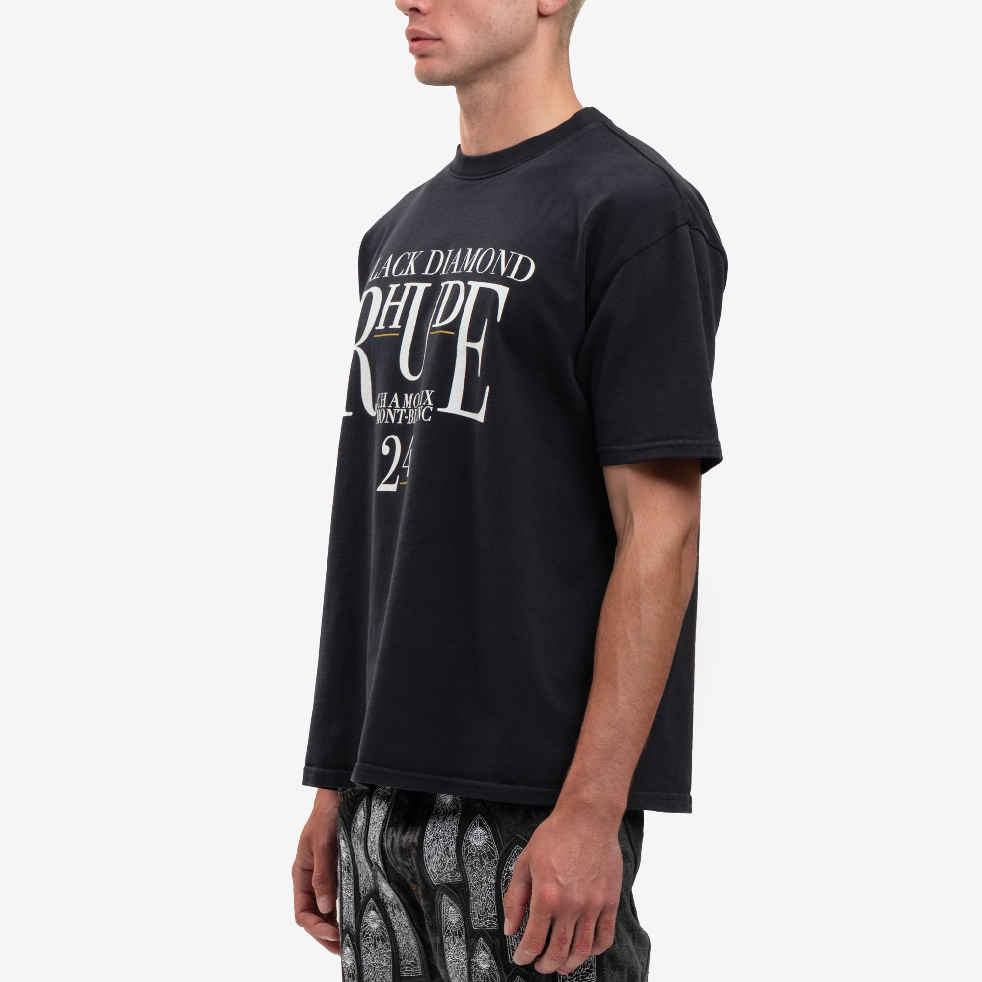 Rhude Black Diamond Vintage T-Shirt Vintage Black - 3