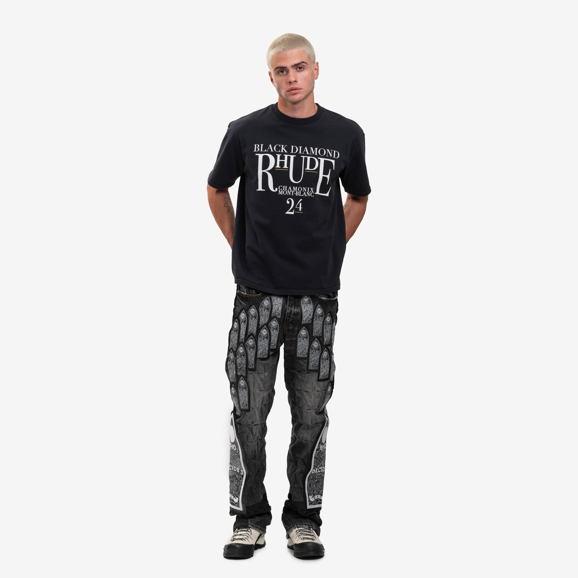 Rhude Black Diamond Vintage T-Shirt Vintage Black - 2
