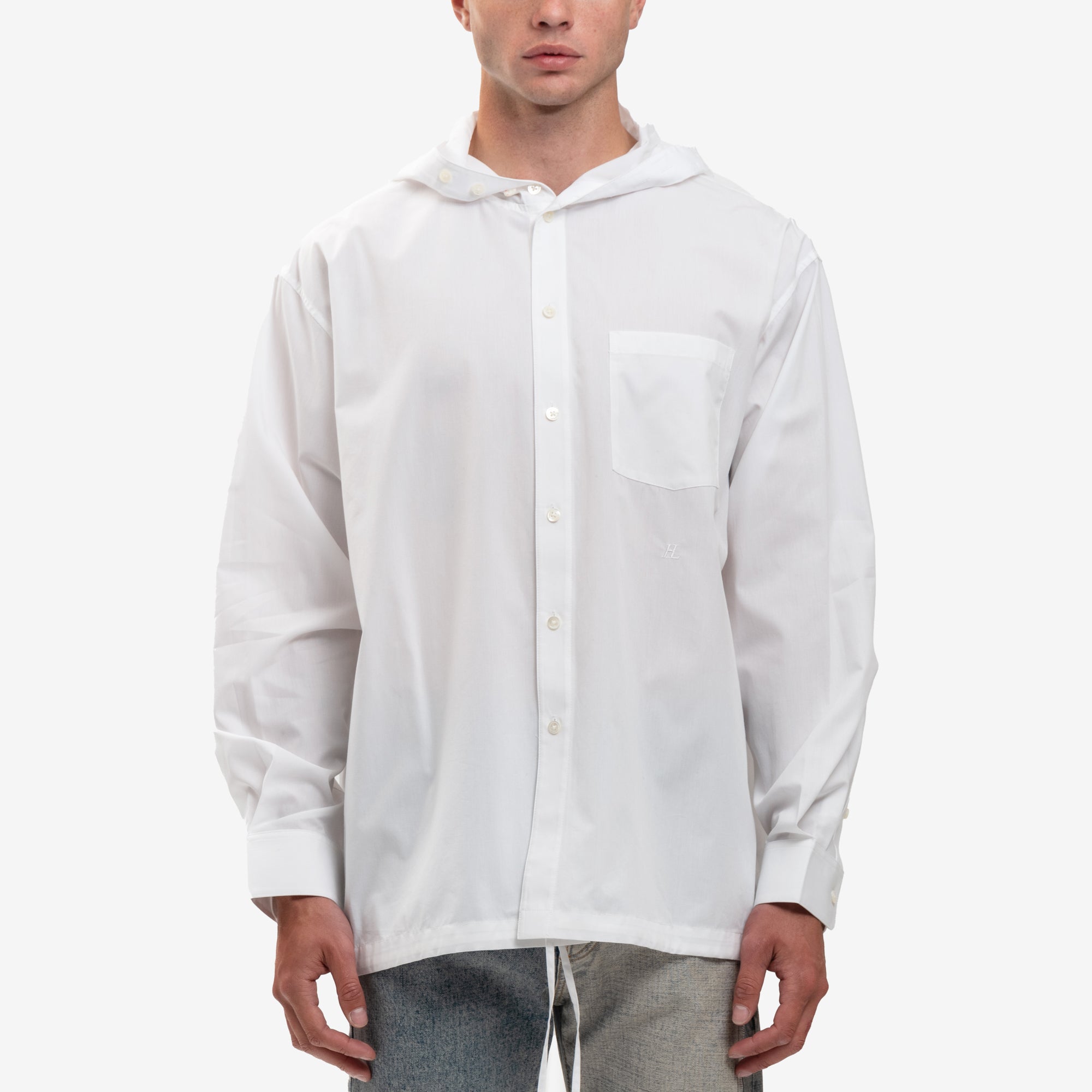 Helmut Lang Hooded Zip Shirt White - 1