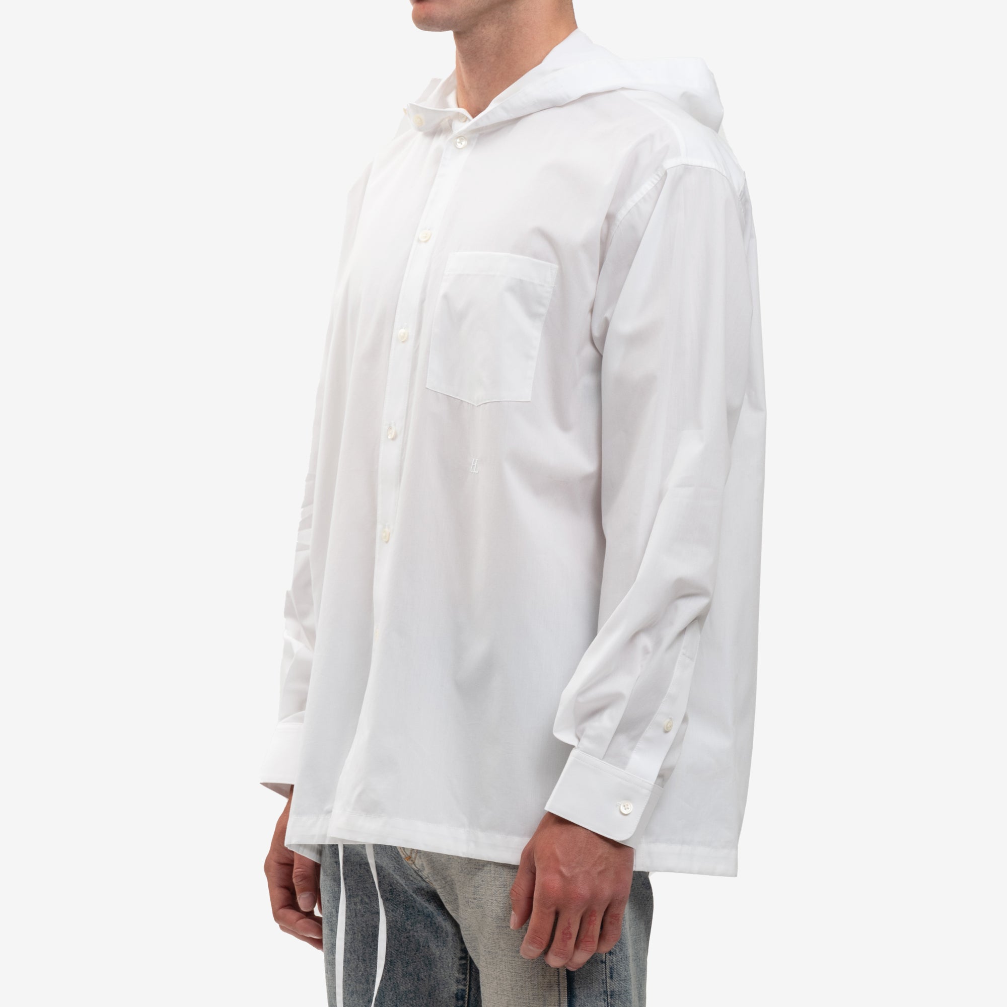 Helmut Lang Hooded Zip Shirt White - 3