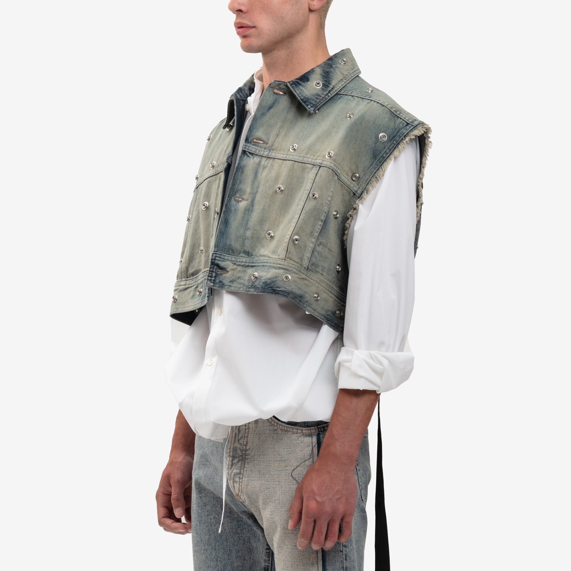 Rick Owens DRKSHDW Cropped Sleeveless Jumbo Worker Jacket