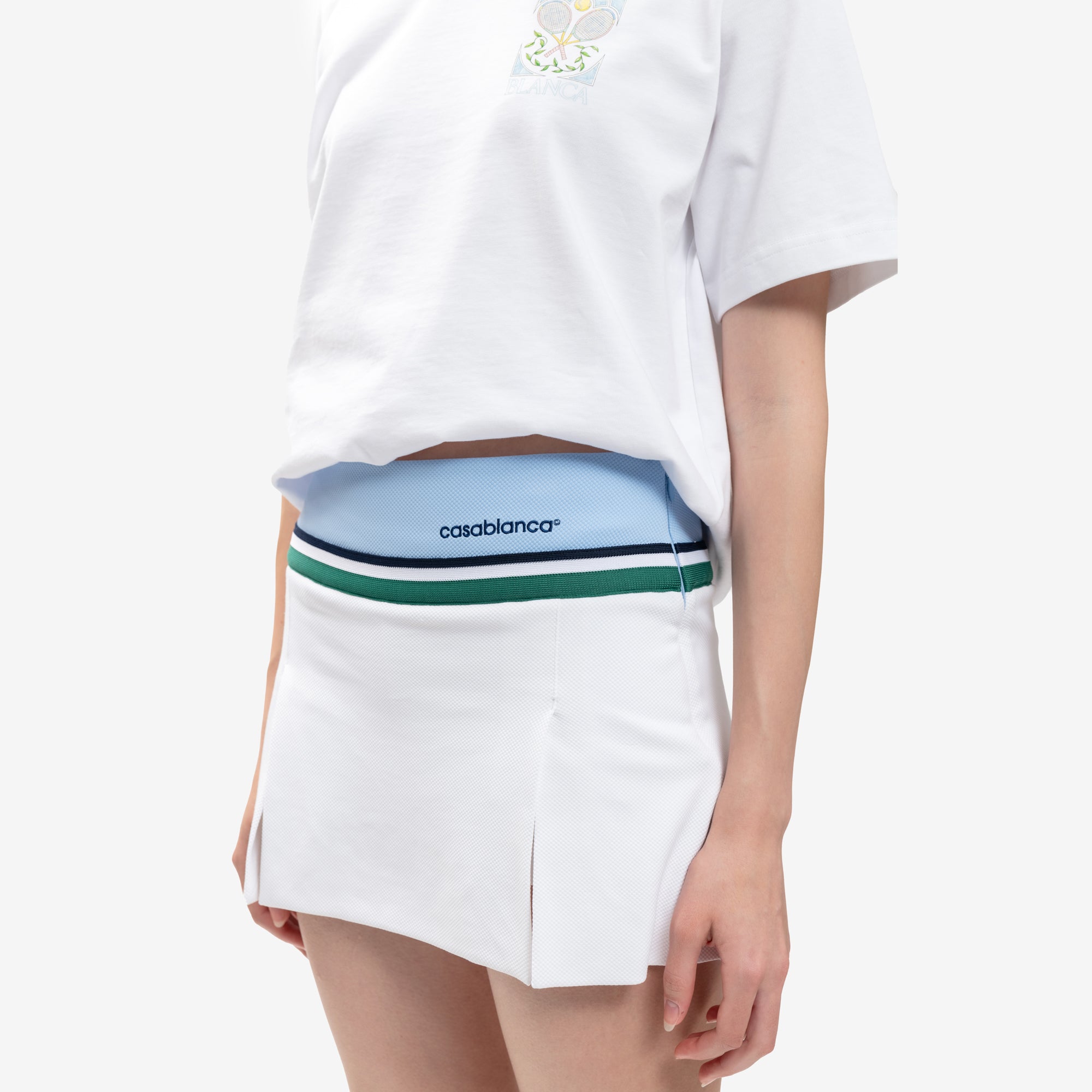 Casablanca Womens Round Pique Panel Skort White - 5