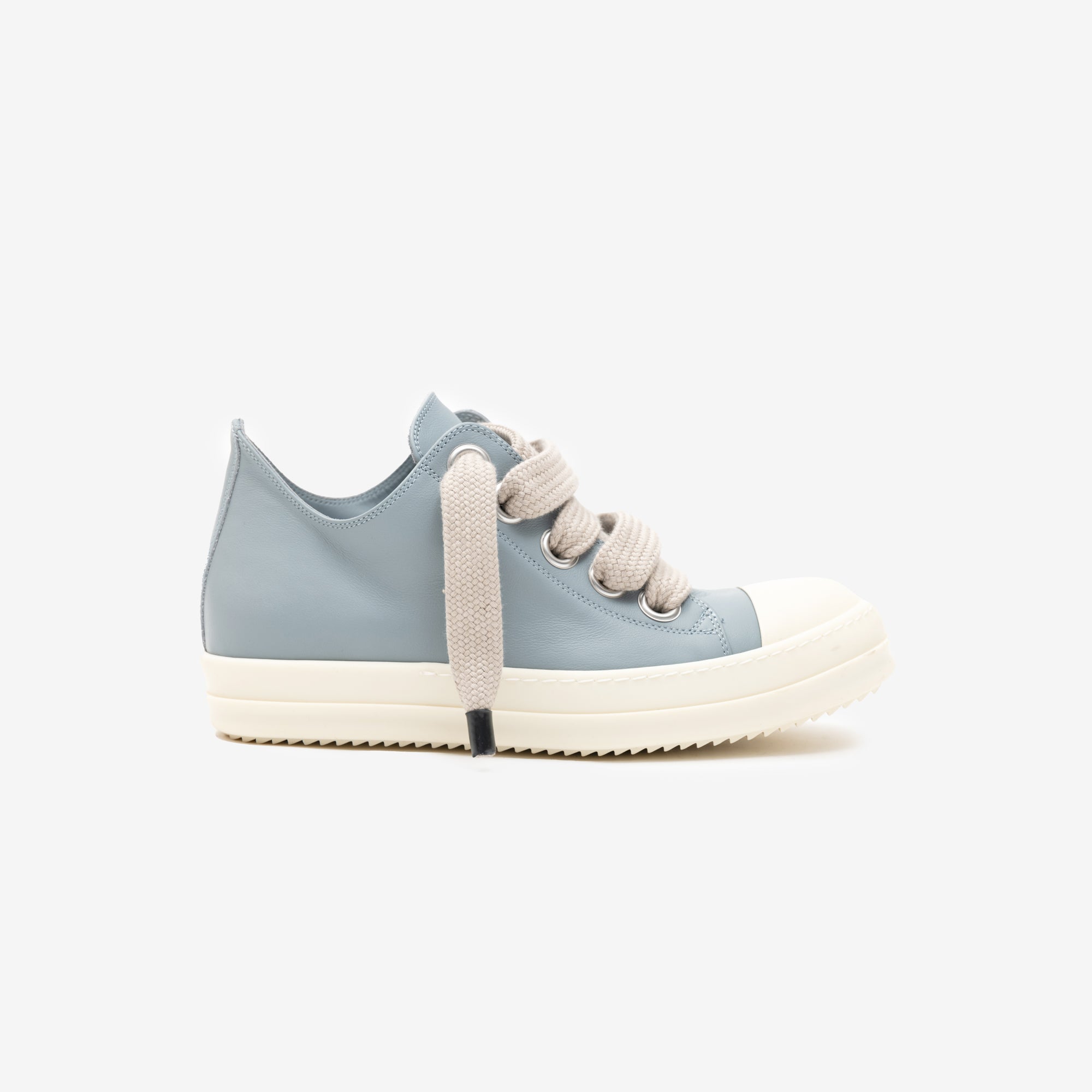 Rick Owens Low - Top Jumbolace Leather Sneakers Pale Blue - 3