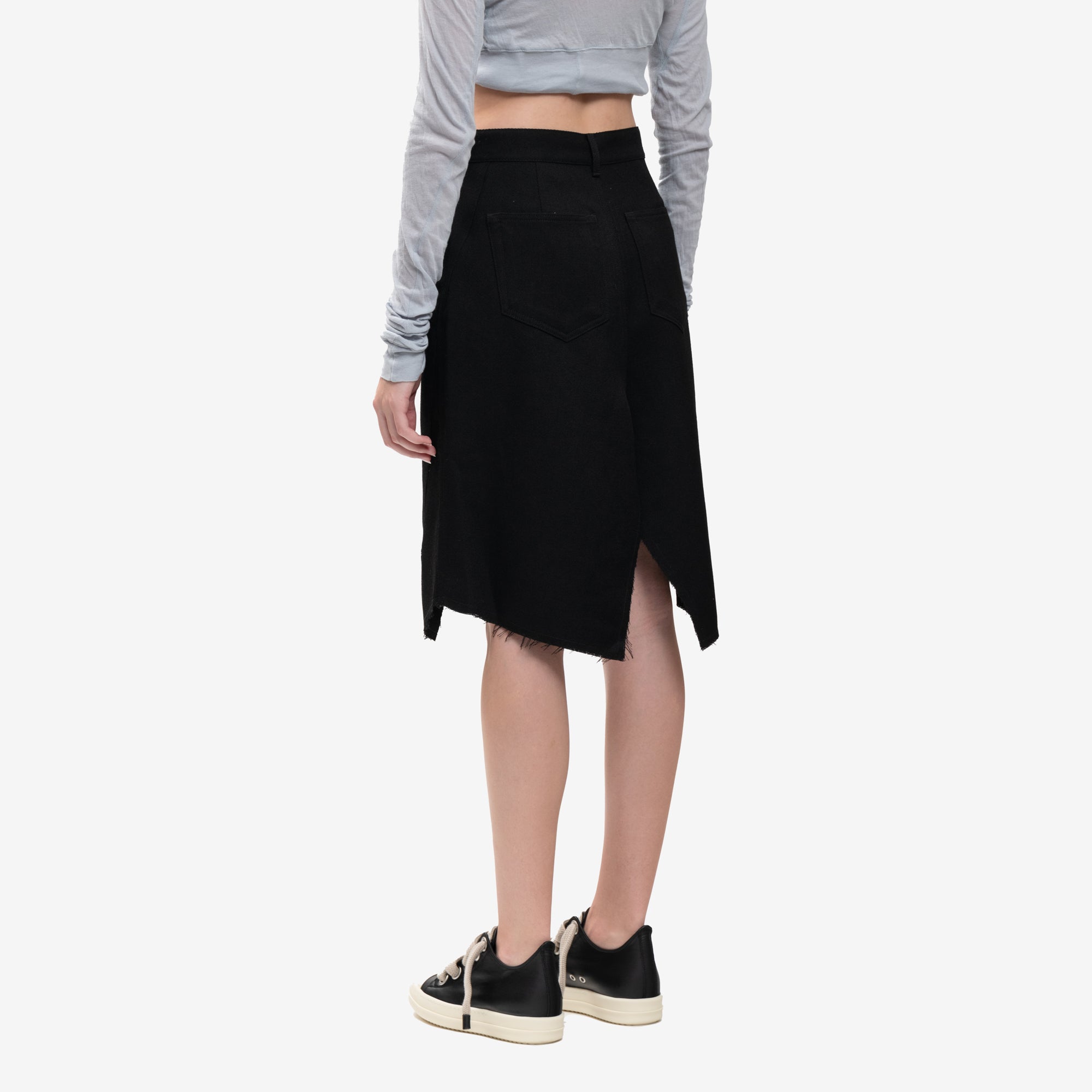 Rick Owens Unisex Slivered Skirt Black - 4
