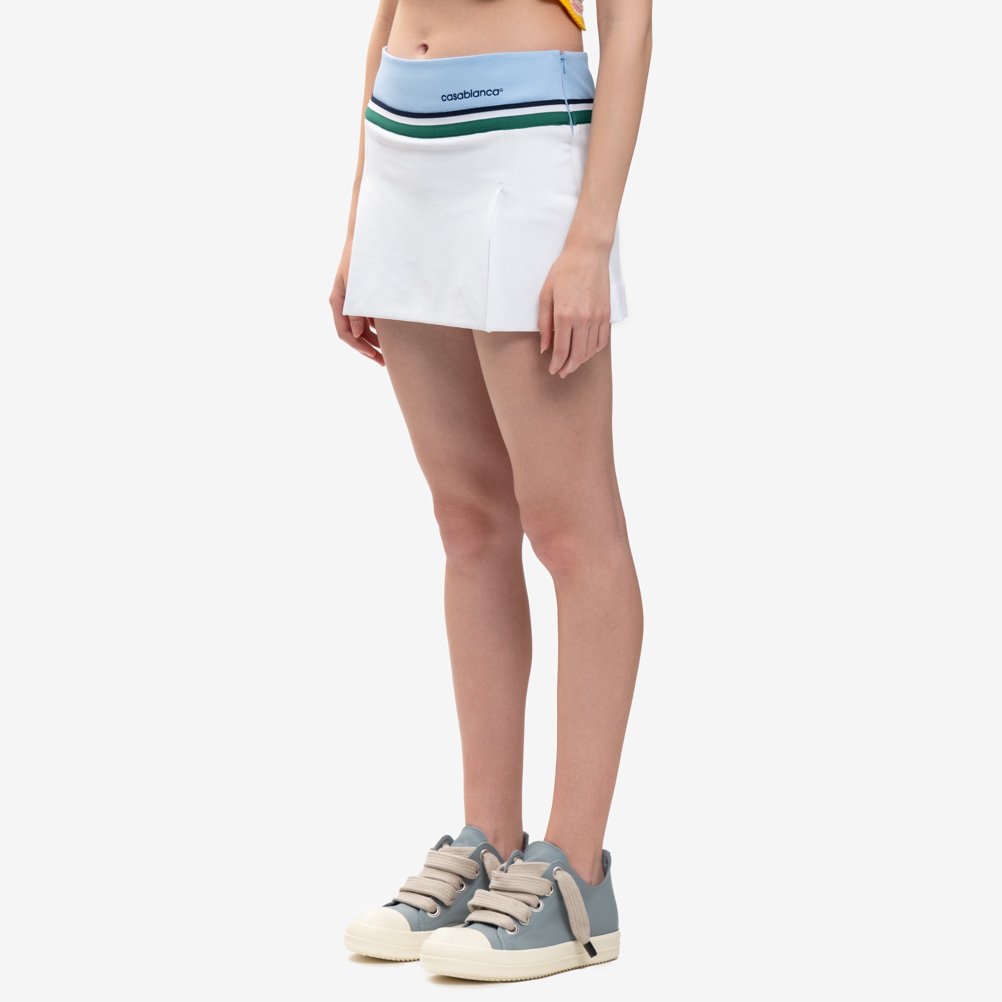 Casablanca Womens Round Pique Panel Skort White - 3