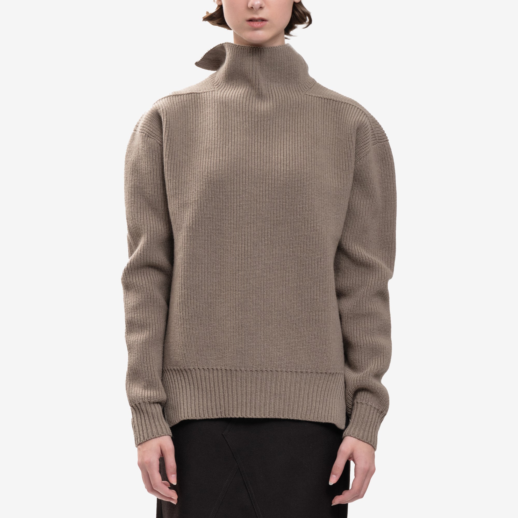 Rick Owens Unisex Fisherman Tabard Sweater Dust - 1