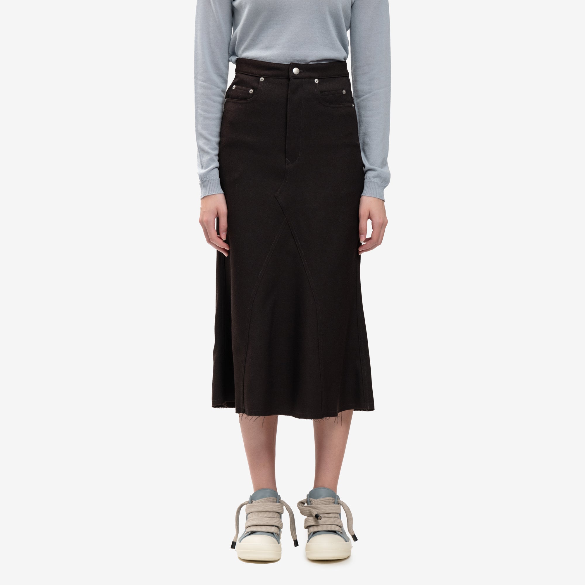 Rick Owens Womens Godet Skirt Dark Dust - 1