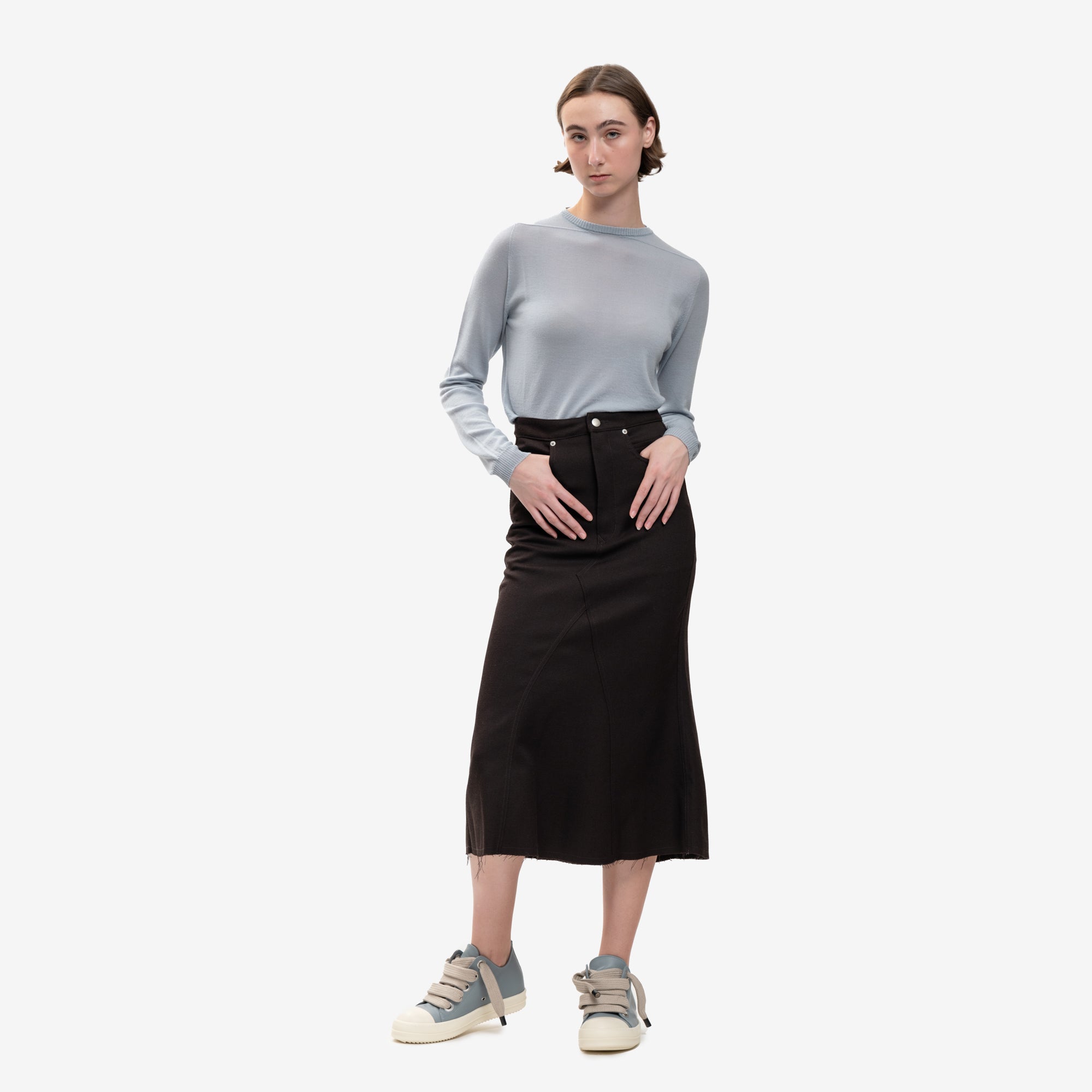 Rick Owens Womens Godet Skirt Dark Dust - 2