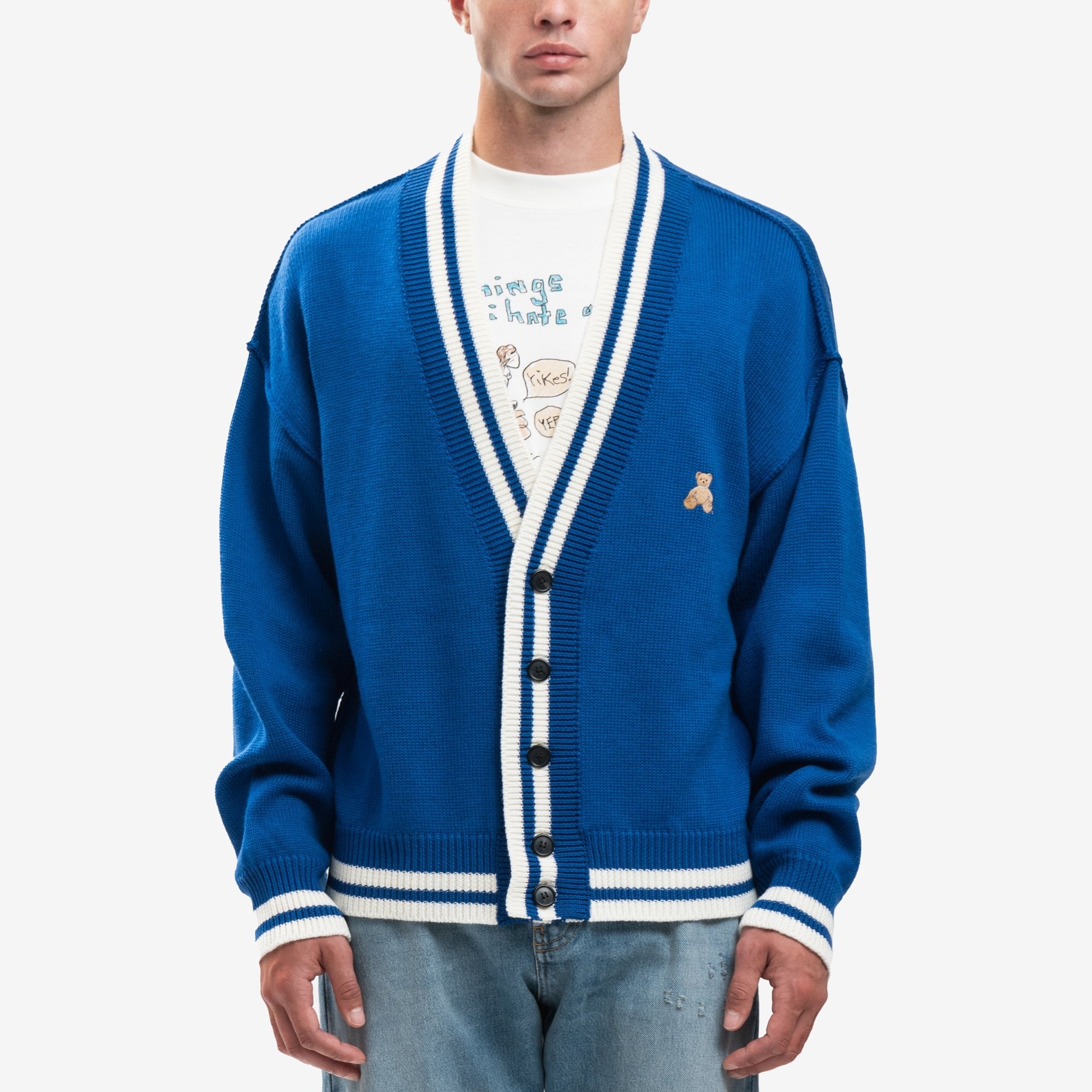 Palm Angels Bear in Mind Cardigan Blue - 1