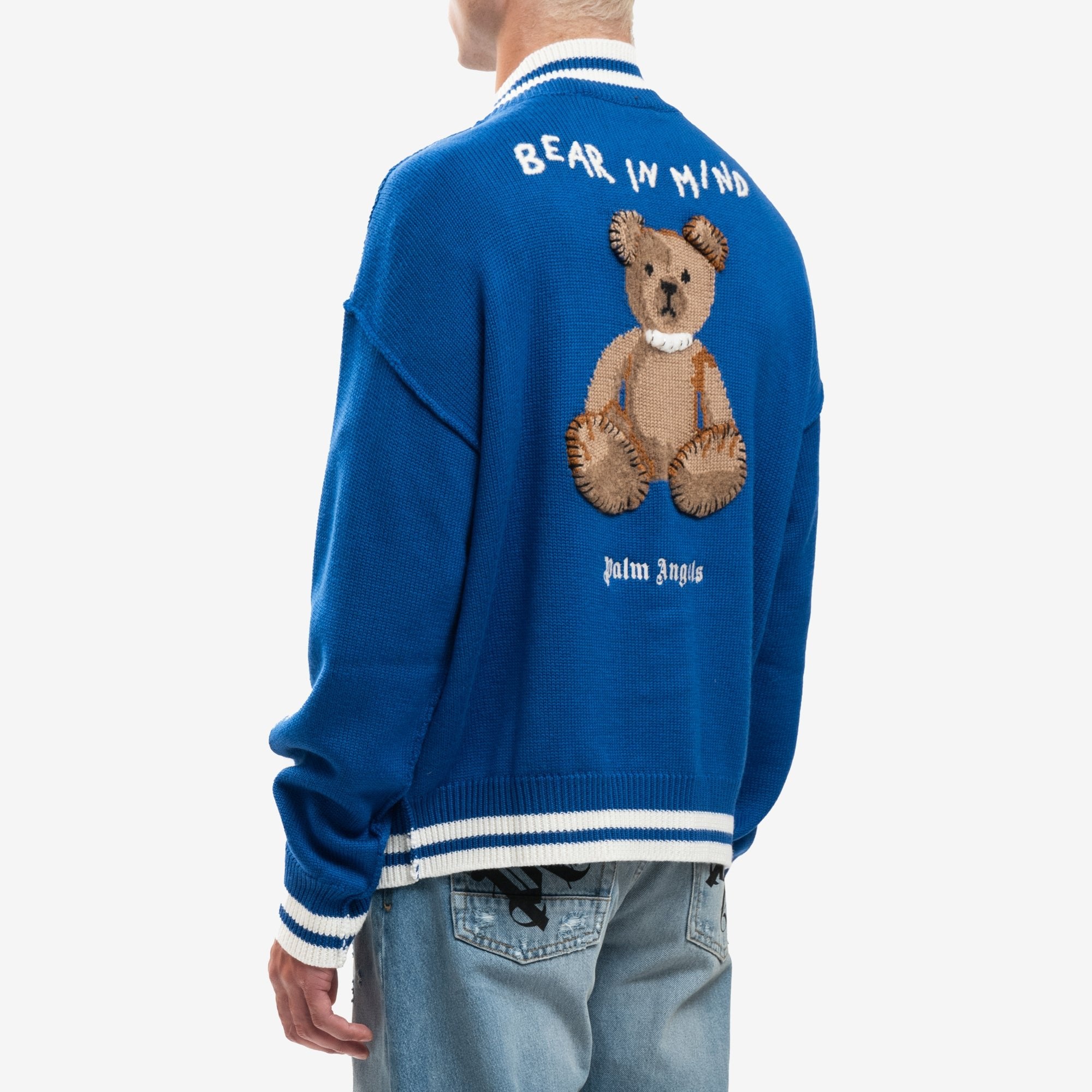 Palm Angels Bear in Mind Cardigan Blue - 4