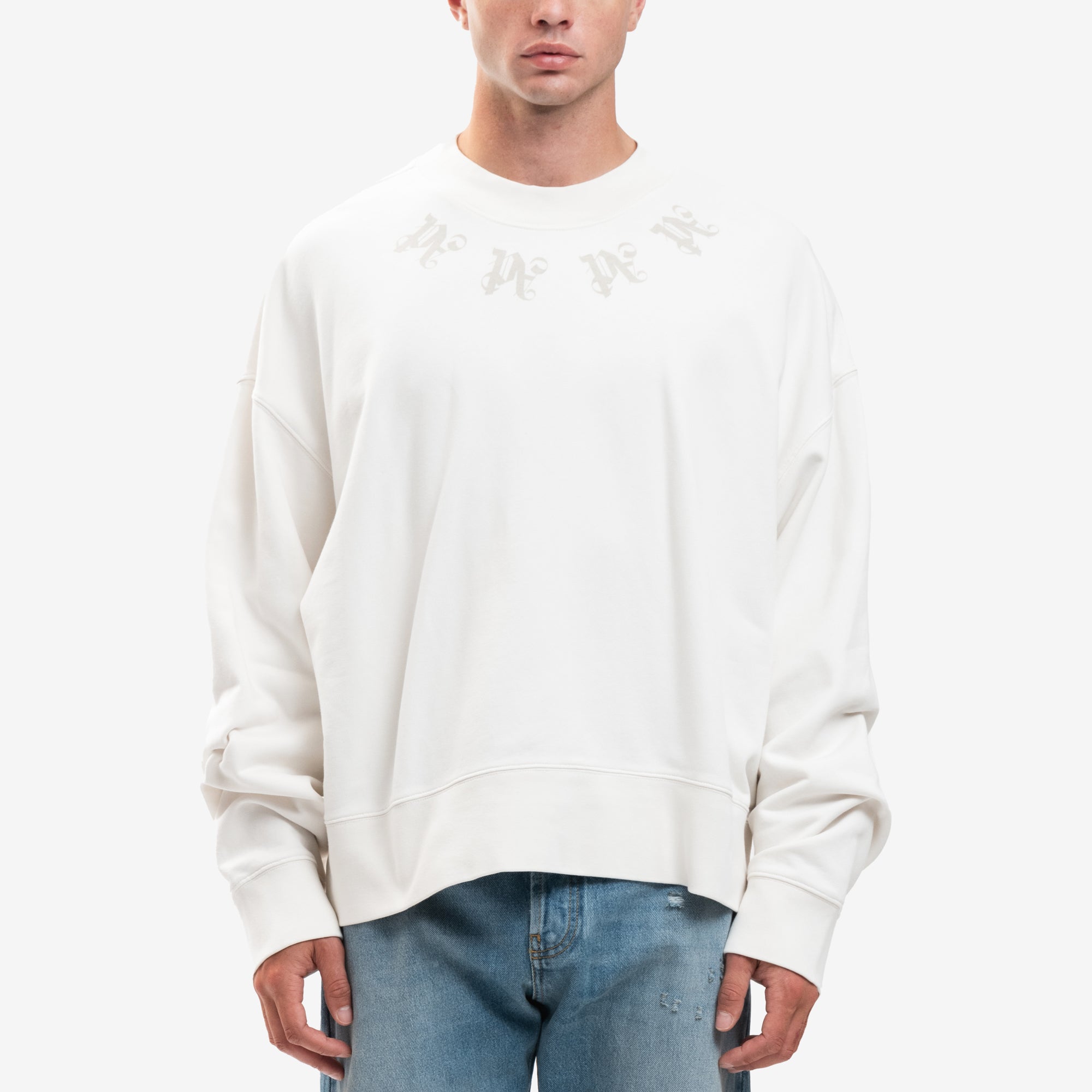 Palm Angels Statement Monogram Sweatshirt Light Beige - 1