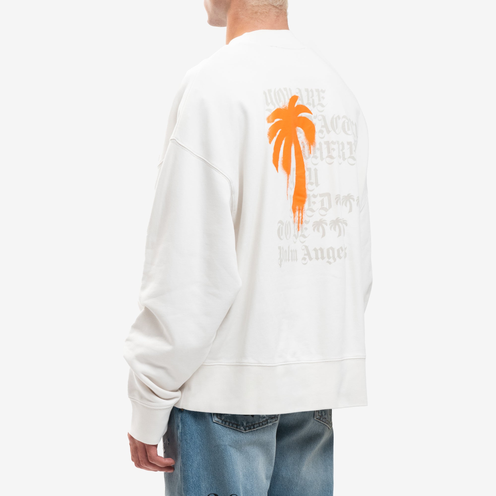 Palm Angels Statement Monogram Sweatshirt Light Beige - 4