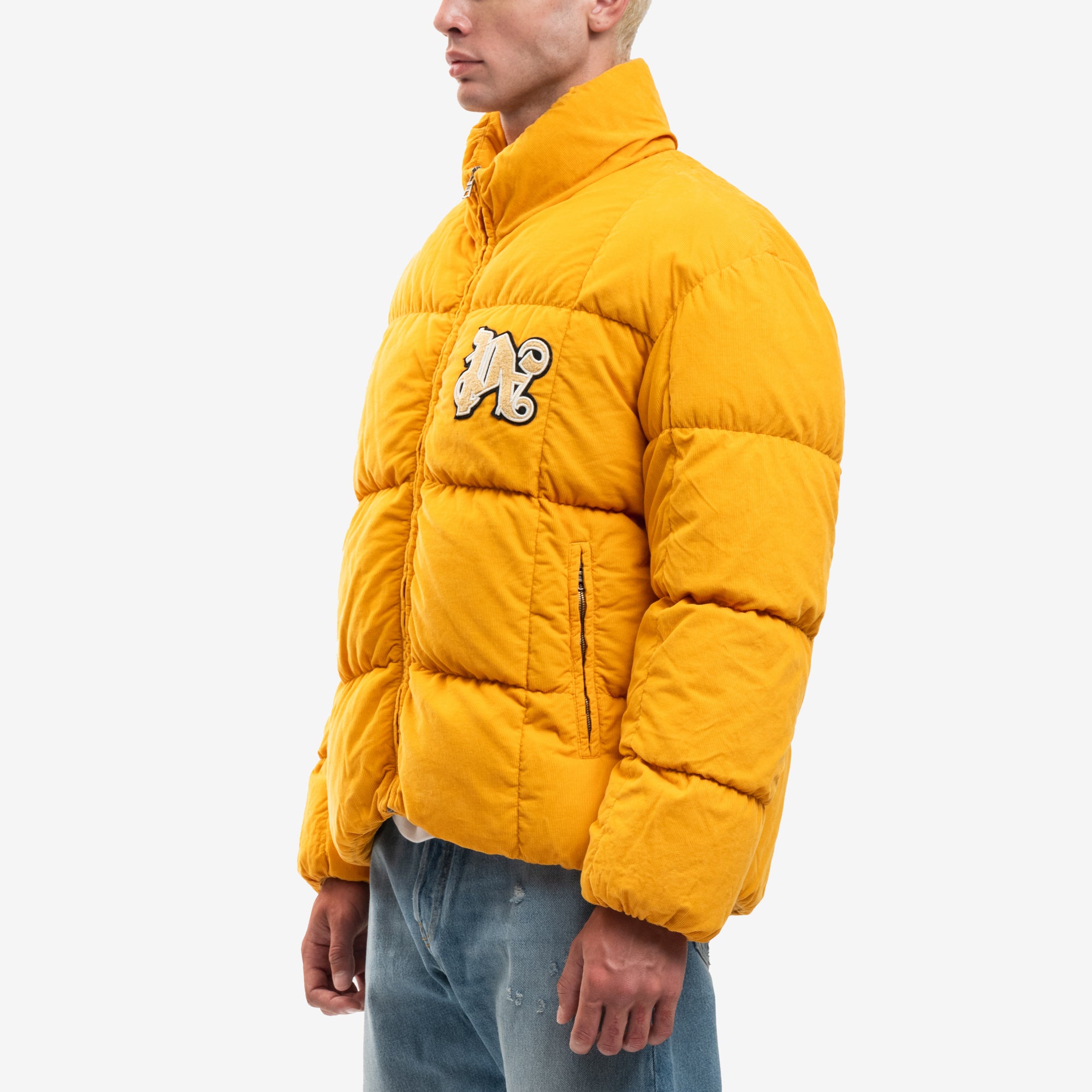 Palm Angels PA Monogram Corduroy Down Jacket Light Orange - 3