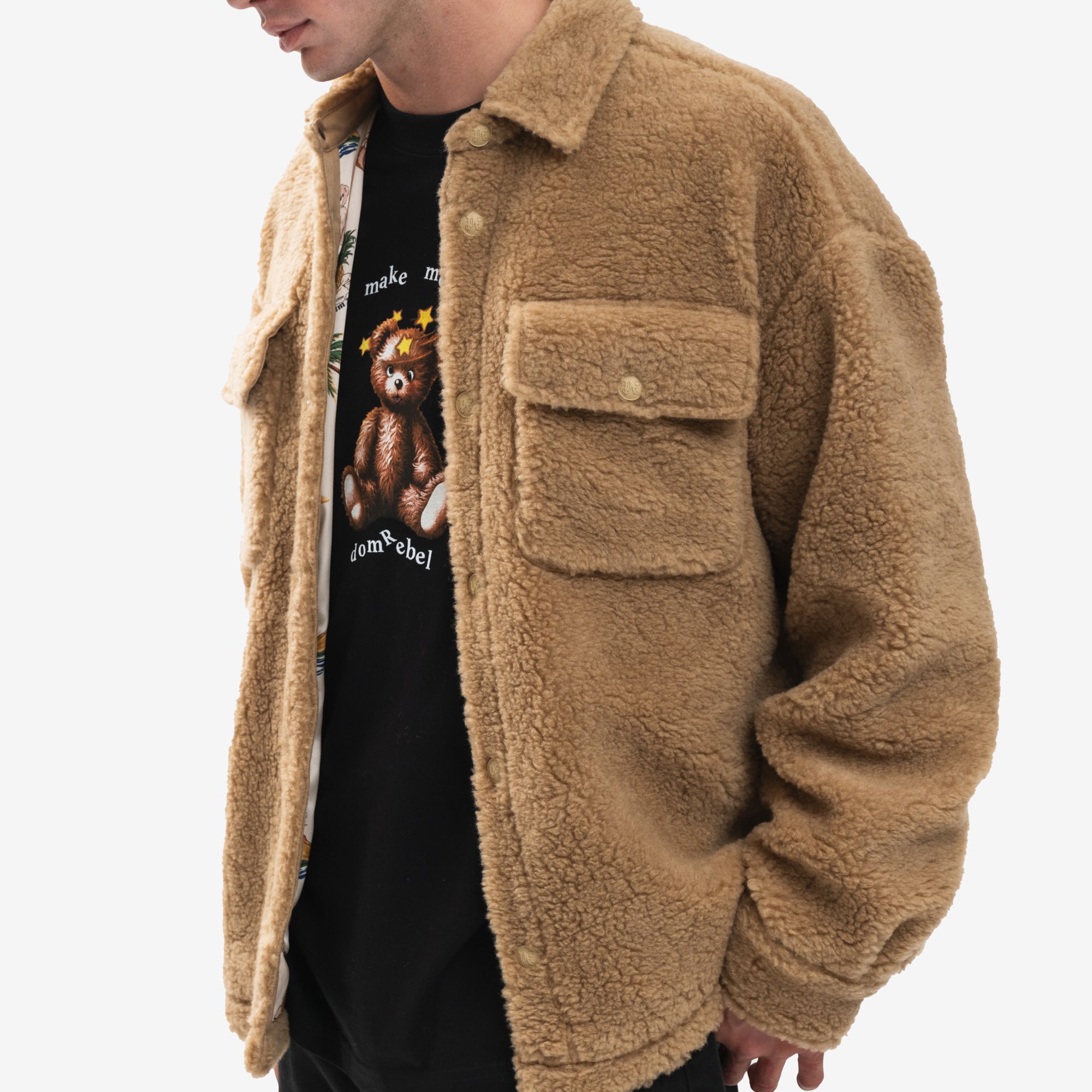 Palm Angels Bear in Mind Overshirt Camel - 4