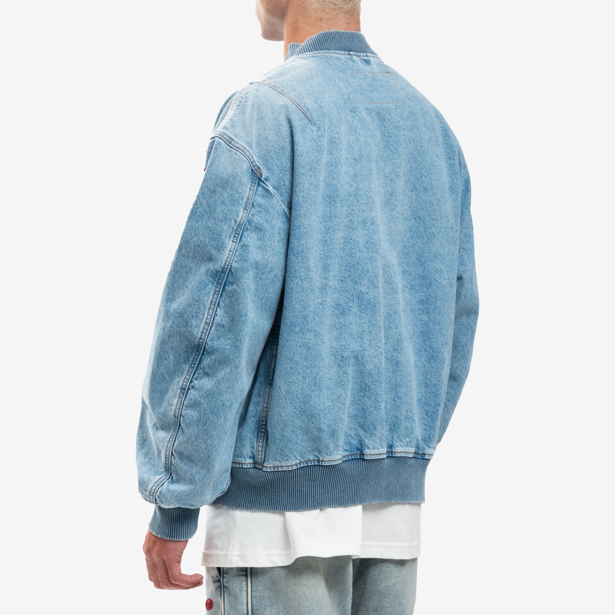DIESEL Denim Bomber Jacket Blue - 4