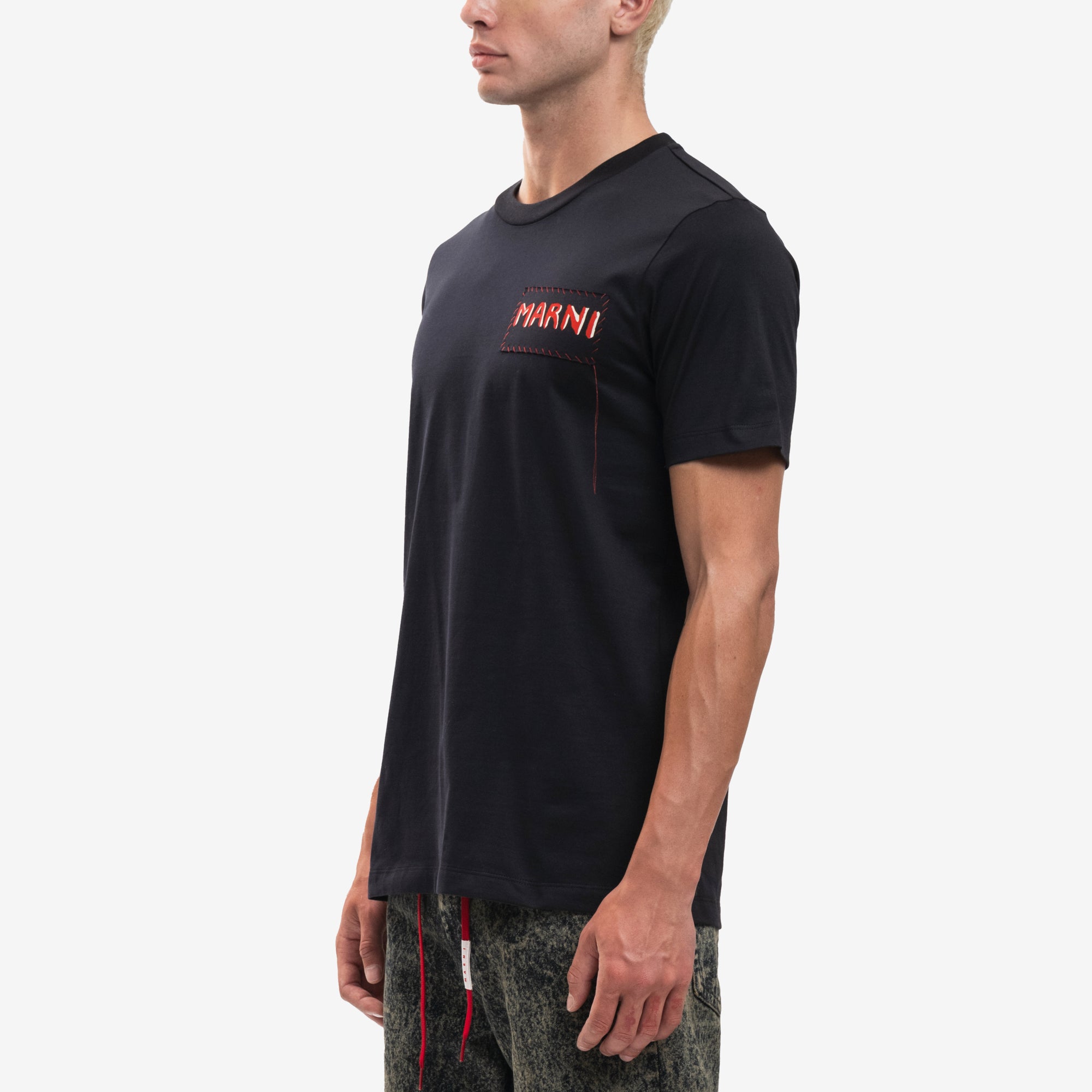 MARNI Mending Patch Logo T-Shirt Black - 3