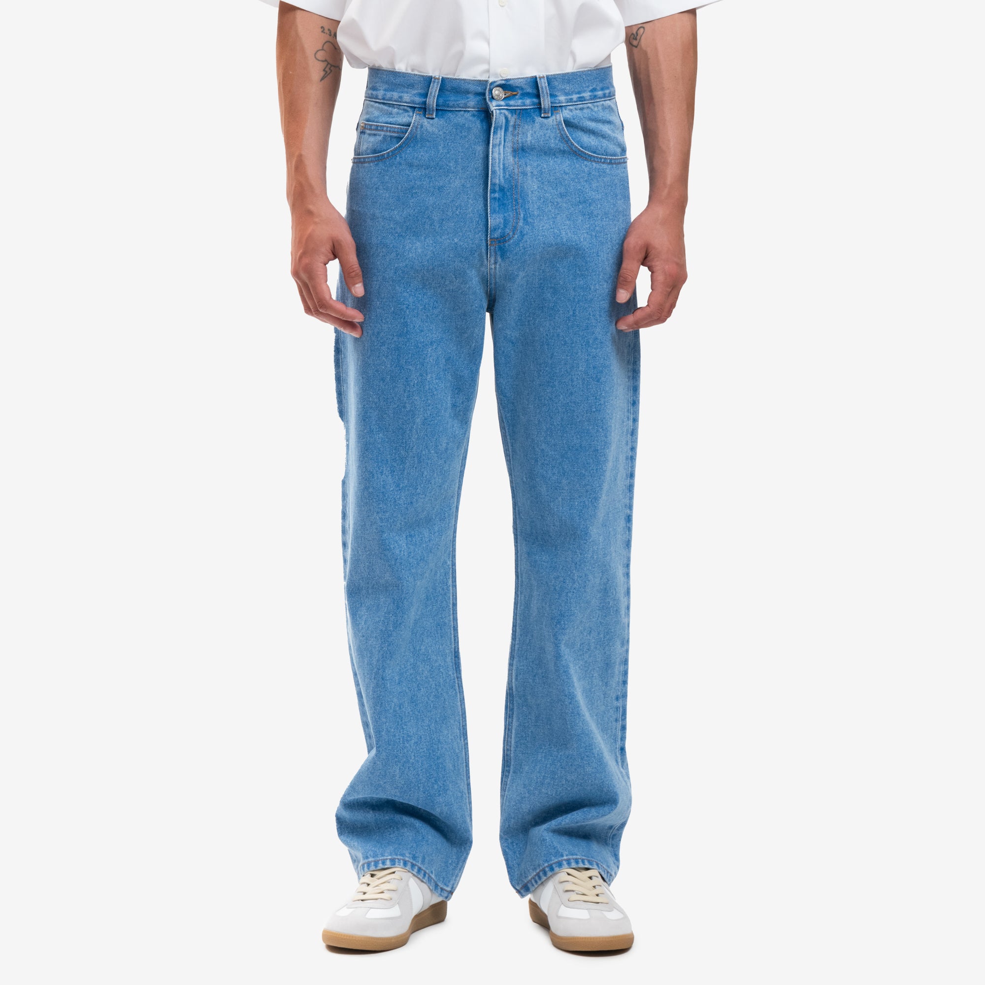 MARNI Bleached Coated Jeans Cobalt - 1