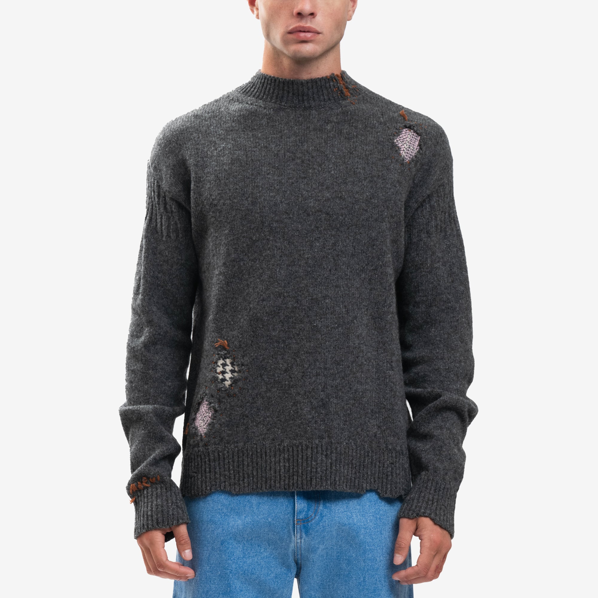 MARNI Shetland Mending Sweater Granite - 1