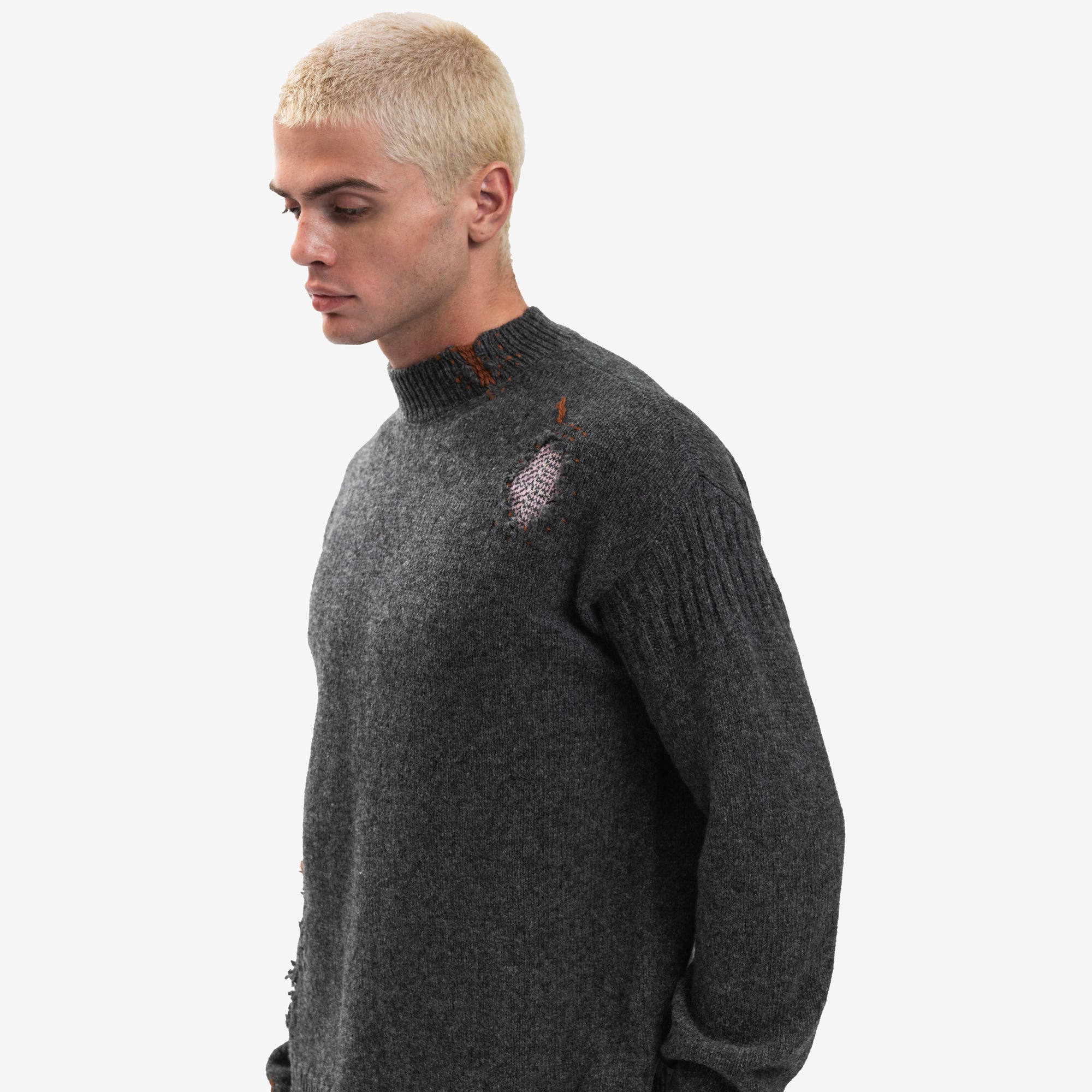 MARNI Shetland Mending Sweater Granite - 4