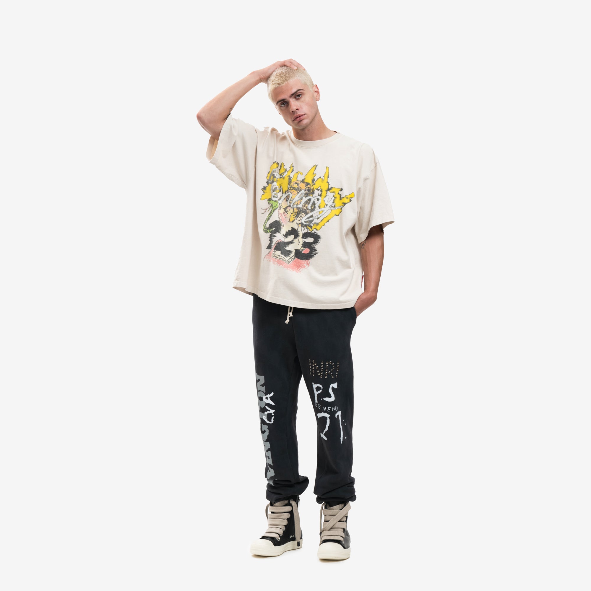 RRR123 CVA Snake Vintage T-Shirt White - 2