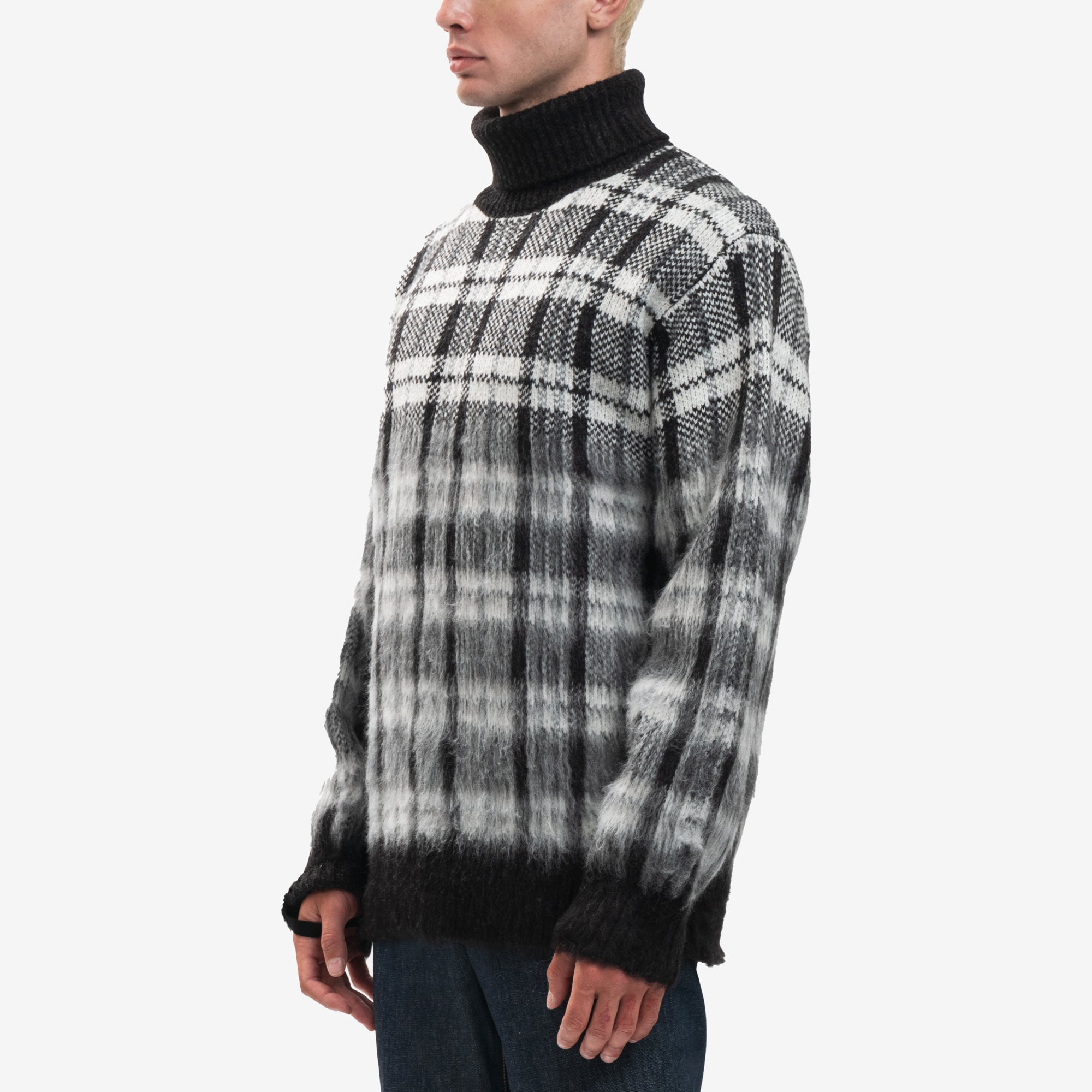 Helmut Lang Black Check Mohair Sweater Black - 3