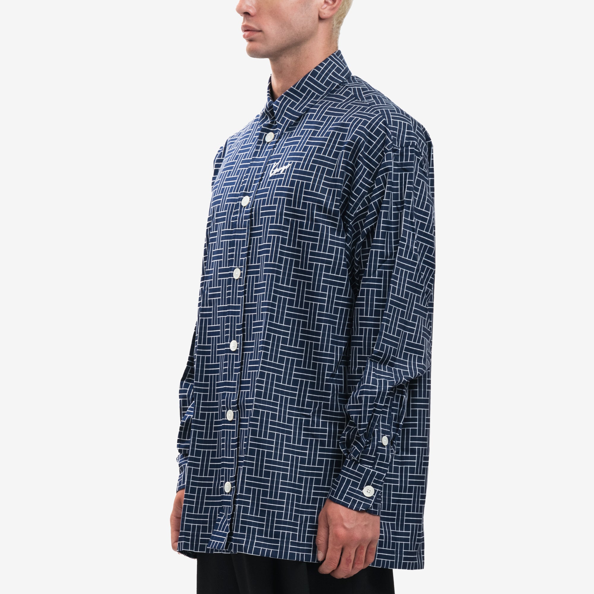Kenzo Kenzo Weave Oversize Shirt Midnight Blue - 3