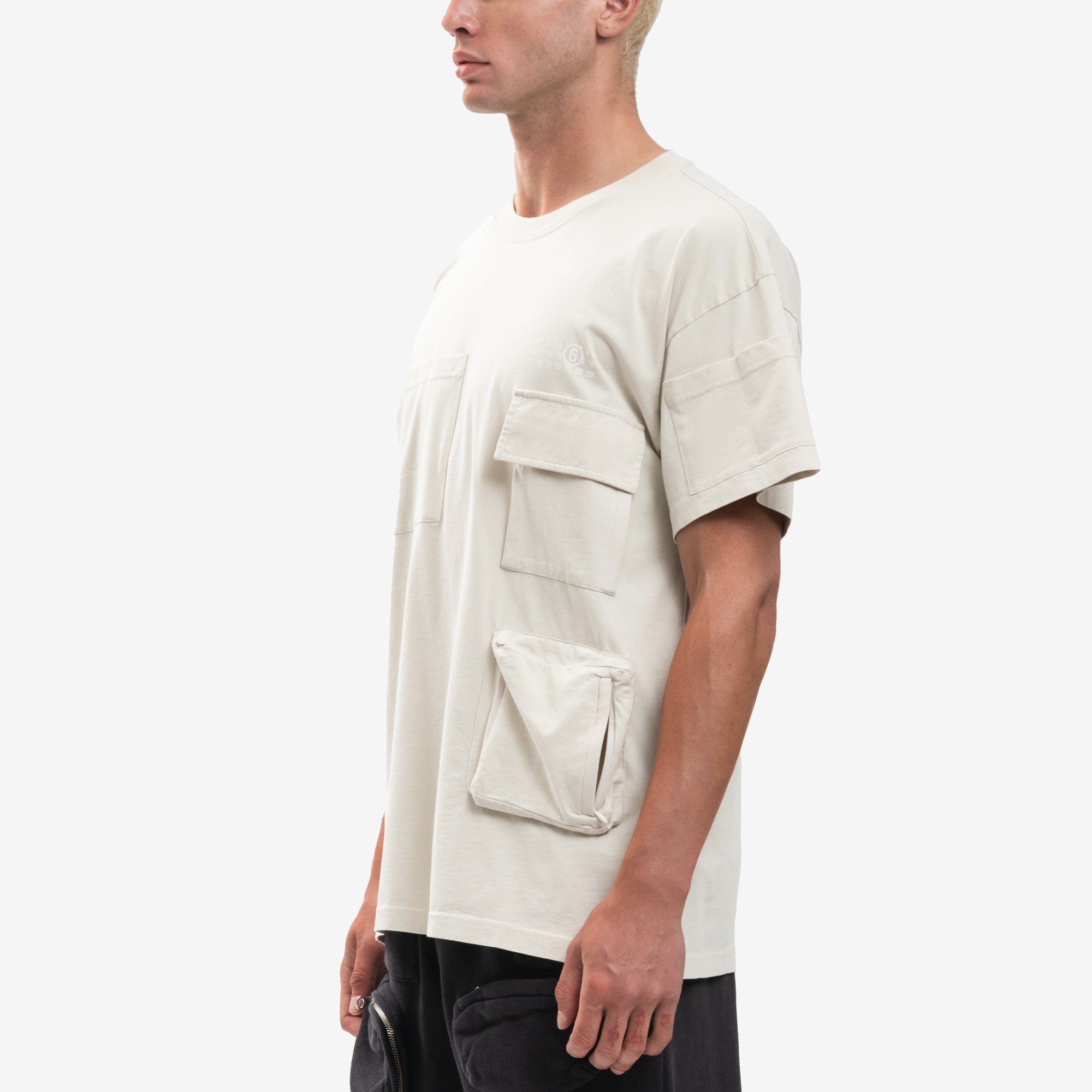 MM6 Cargo Pocket T-Shirt Chalk - 3