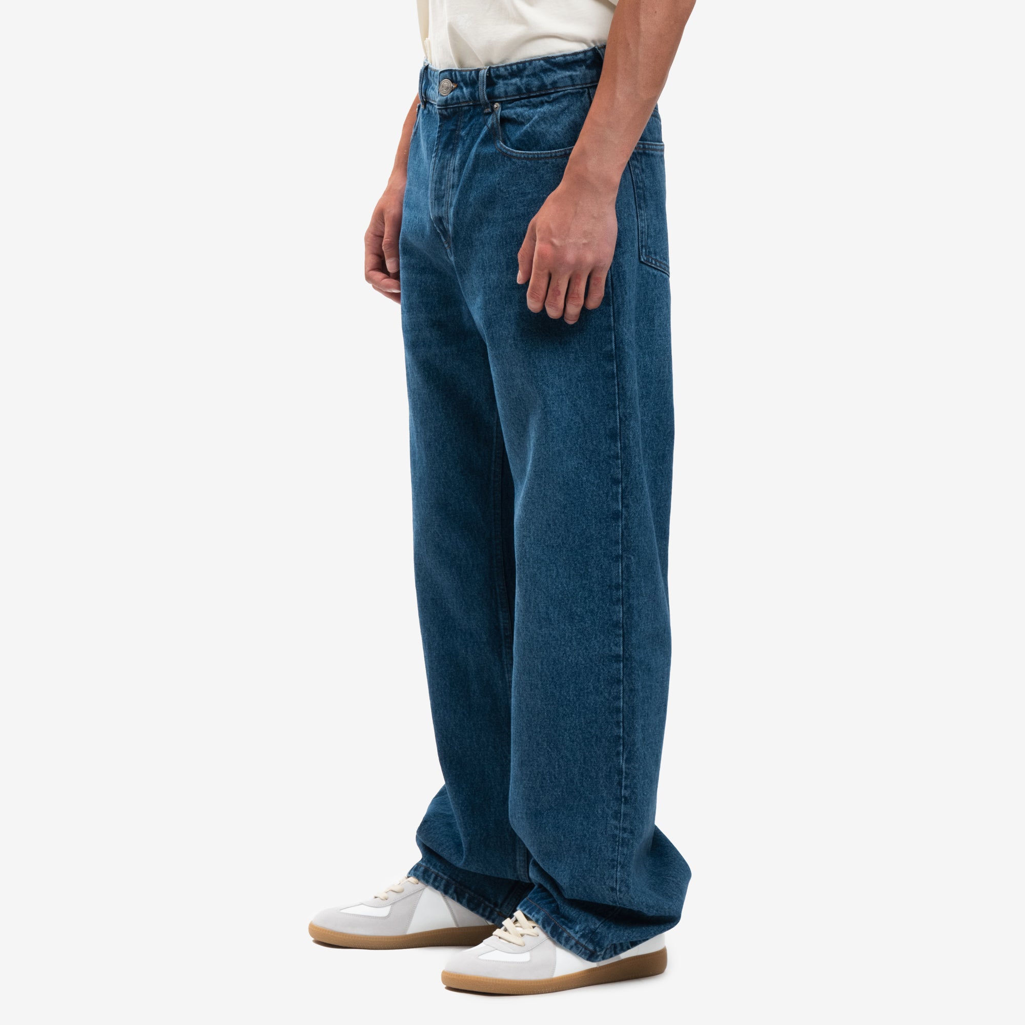 AMI Large Fit Jeans Used Blue - 3