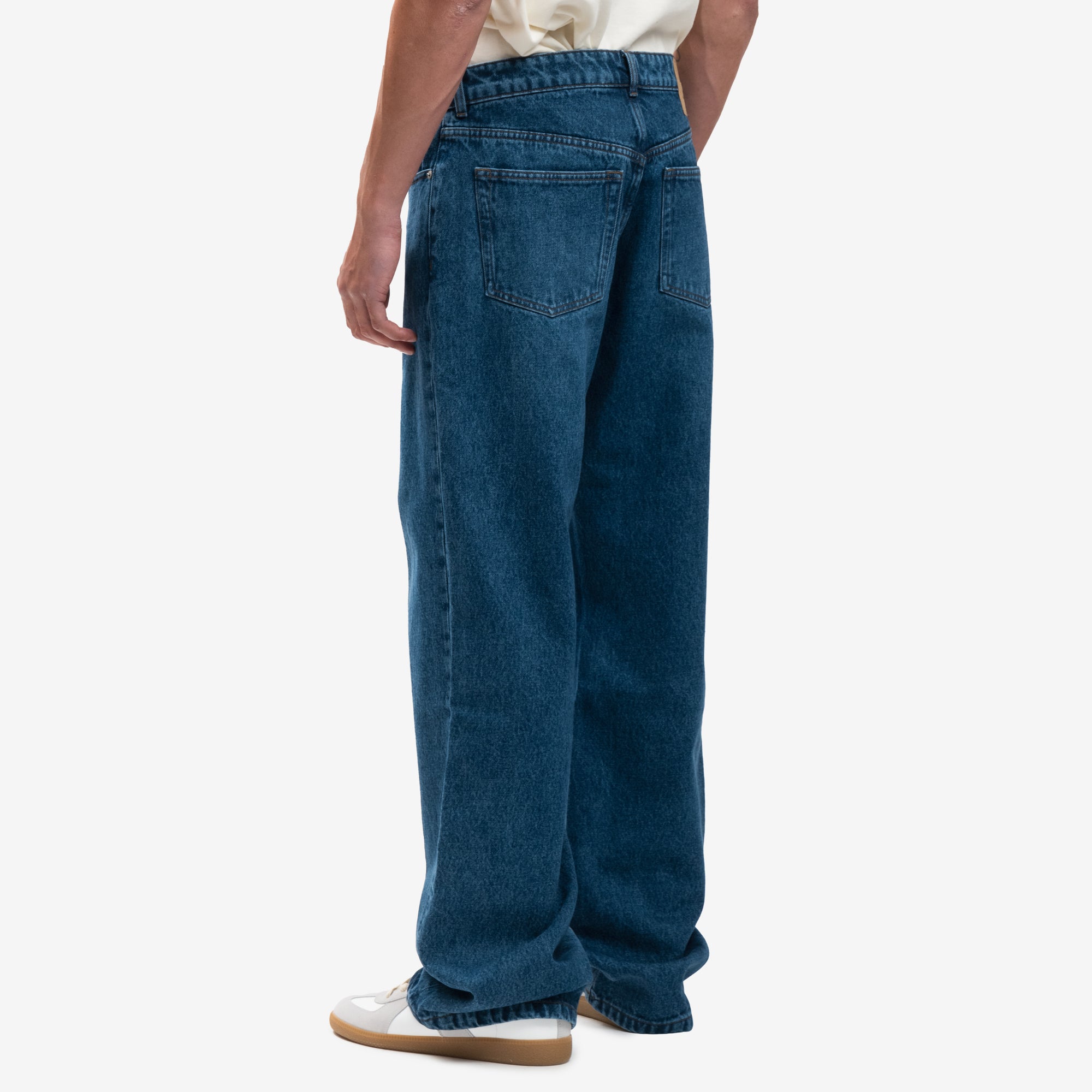 AMI Large Fit Jeans Used Blue - 4