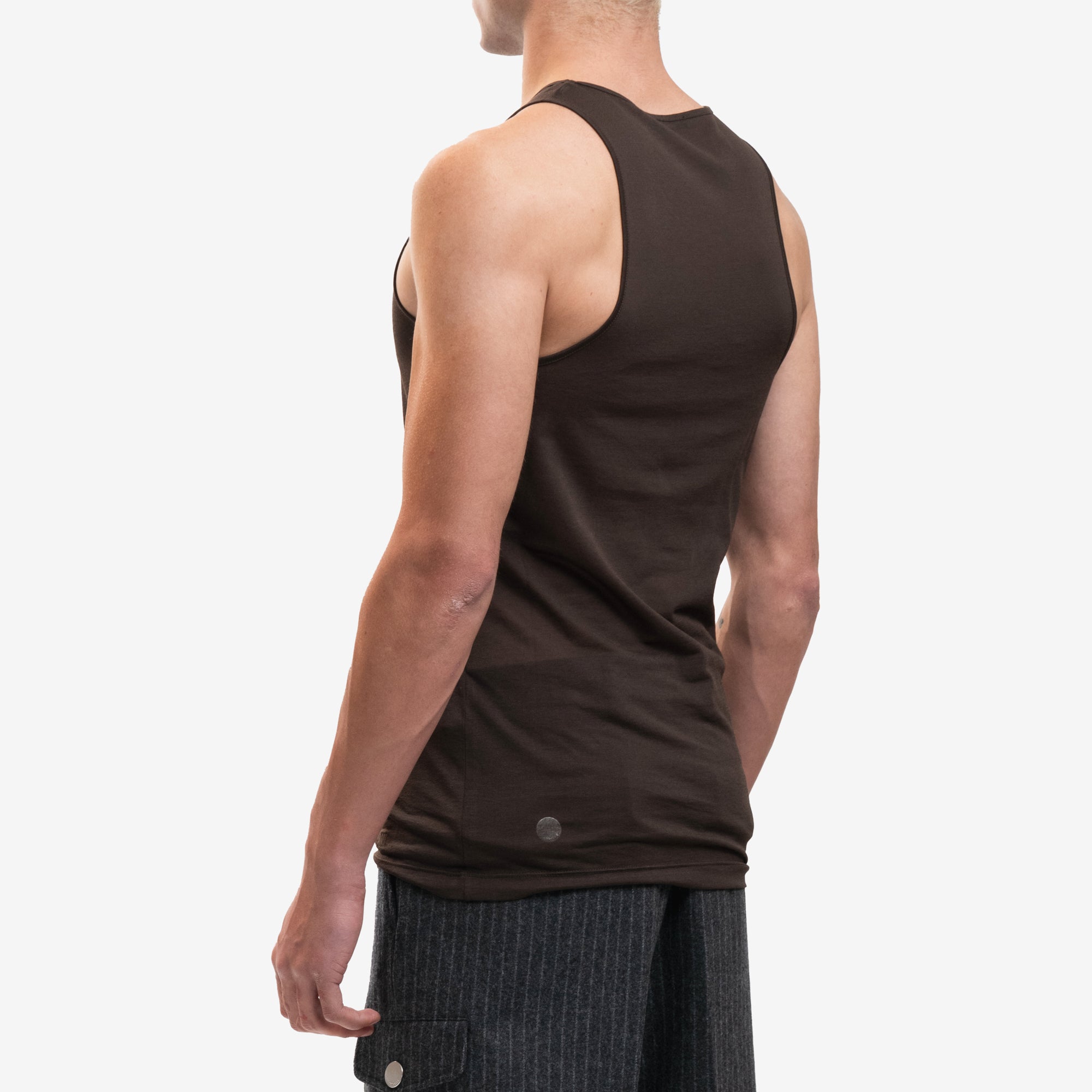 AMI Low Cut Fluid Tank Top Dark Coffee - 4