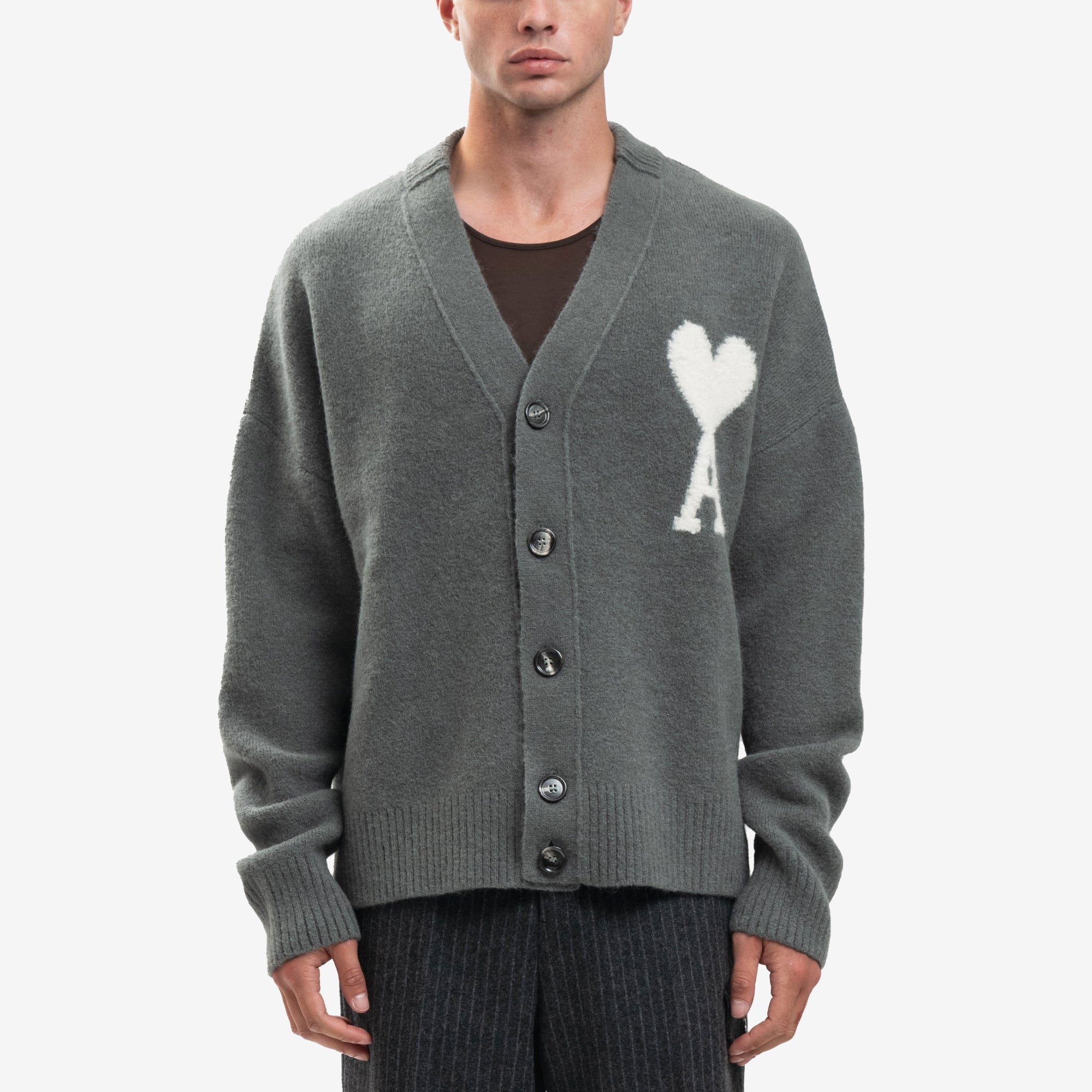 AMI Off White ADC Cardigan Antique Clay - 1