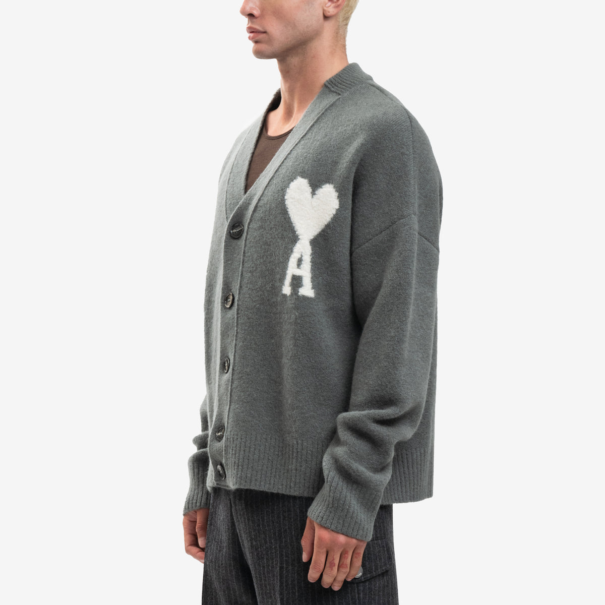 AMI Off White ADC Cardigan Antique Clay - 3